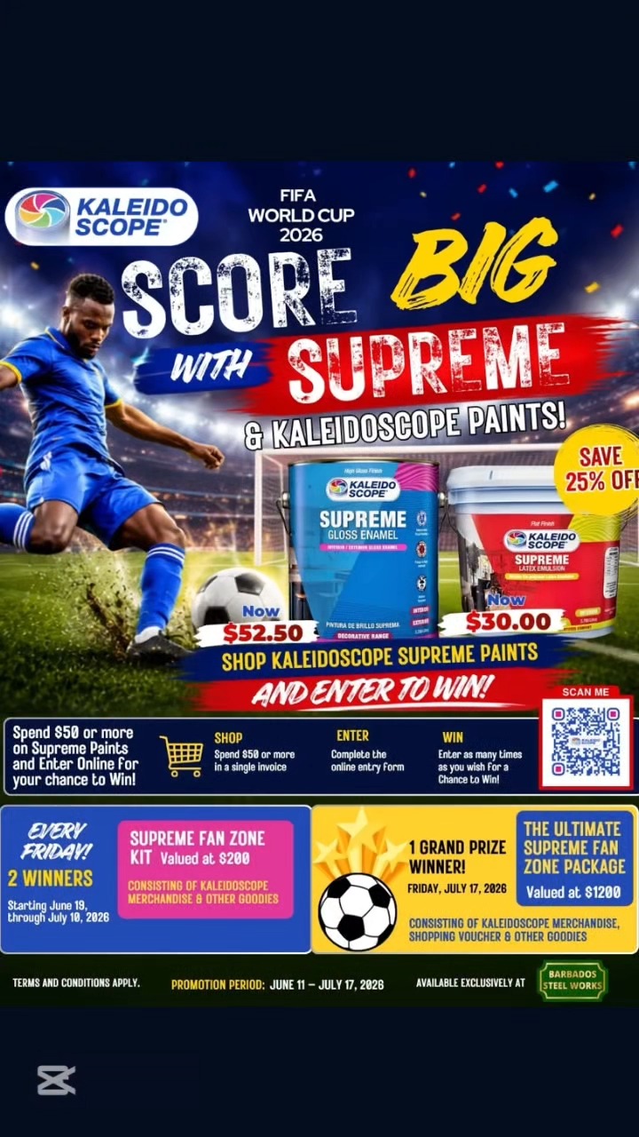 Score Big with Supreme – Shop Kaleidoscope Paints & Win at Barbados Steel Works