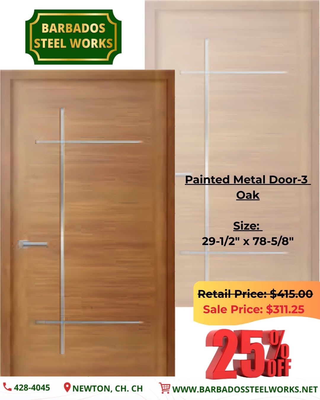 25% Off All Metal Doors at Barbados Steel Works