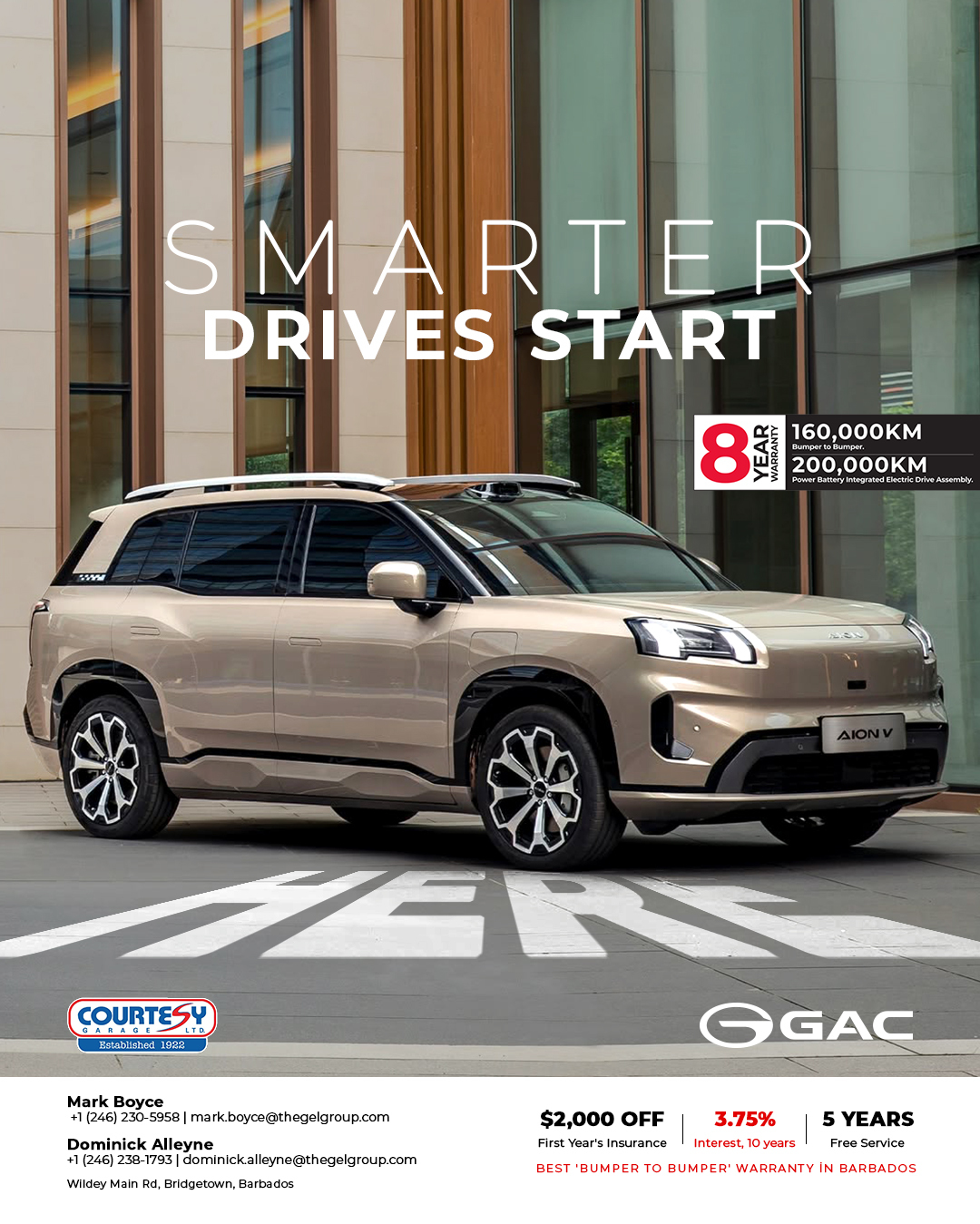 Drive for Free with the AION V – $2,400 Electricity Credit, 5 Years Free Servicing & $2,000 Towards Insurance