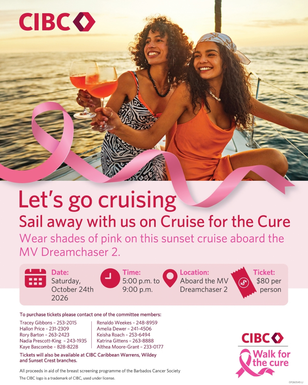 Cruise for the Cure – Sunset Cruise aboard MV Dreamchaser 2
