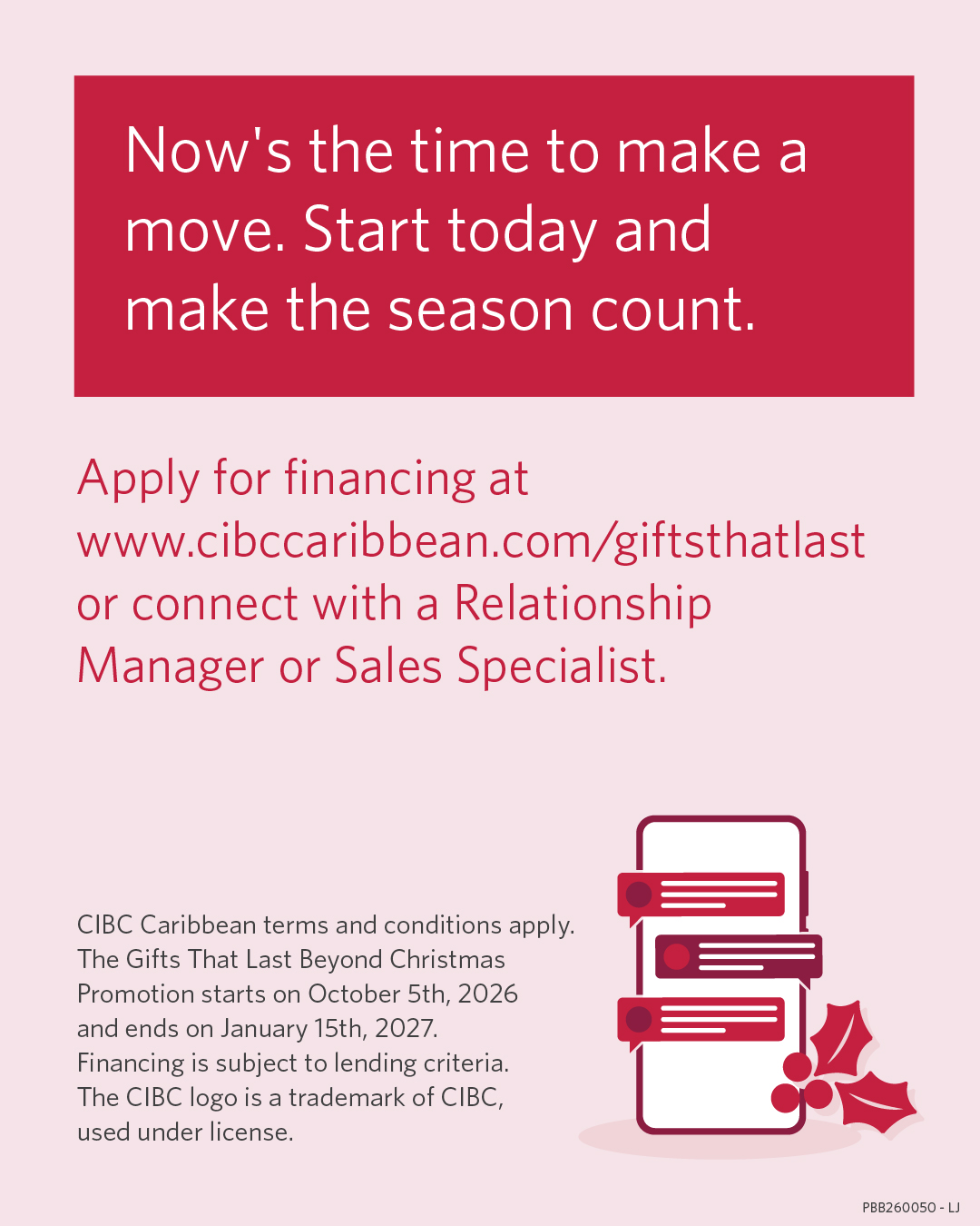 CIBC Caribbean 'Gifts That Last Beyond Christmas' Financing Promotion