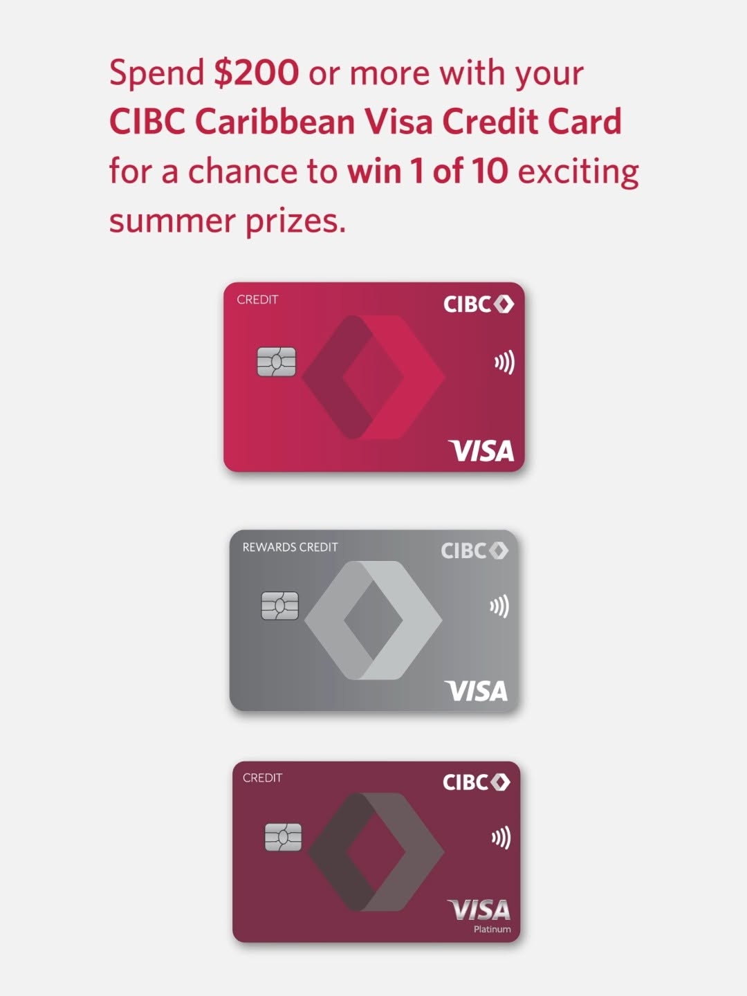 CIBC Caribbean Visa Credit Card Summer Prize Draw – Spend BDS$200 to Win