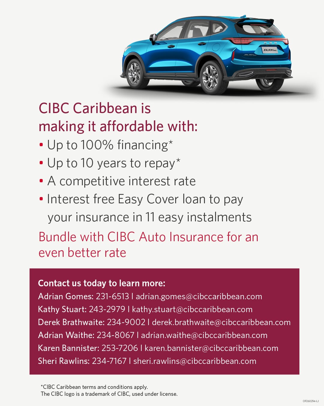 CIBC Caribbean Auto Financing for Haval Jolion Pro Luxury SUV – Up to 100% Financing & 10 Years to Repay