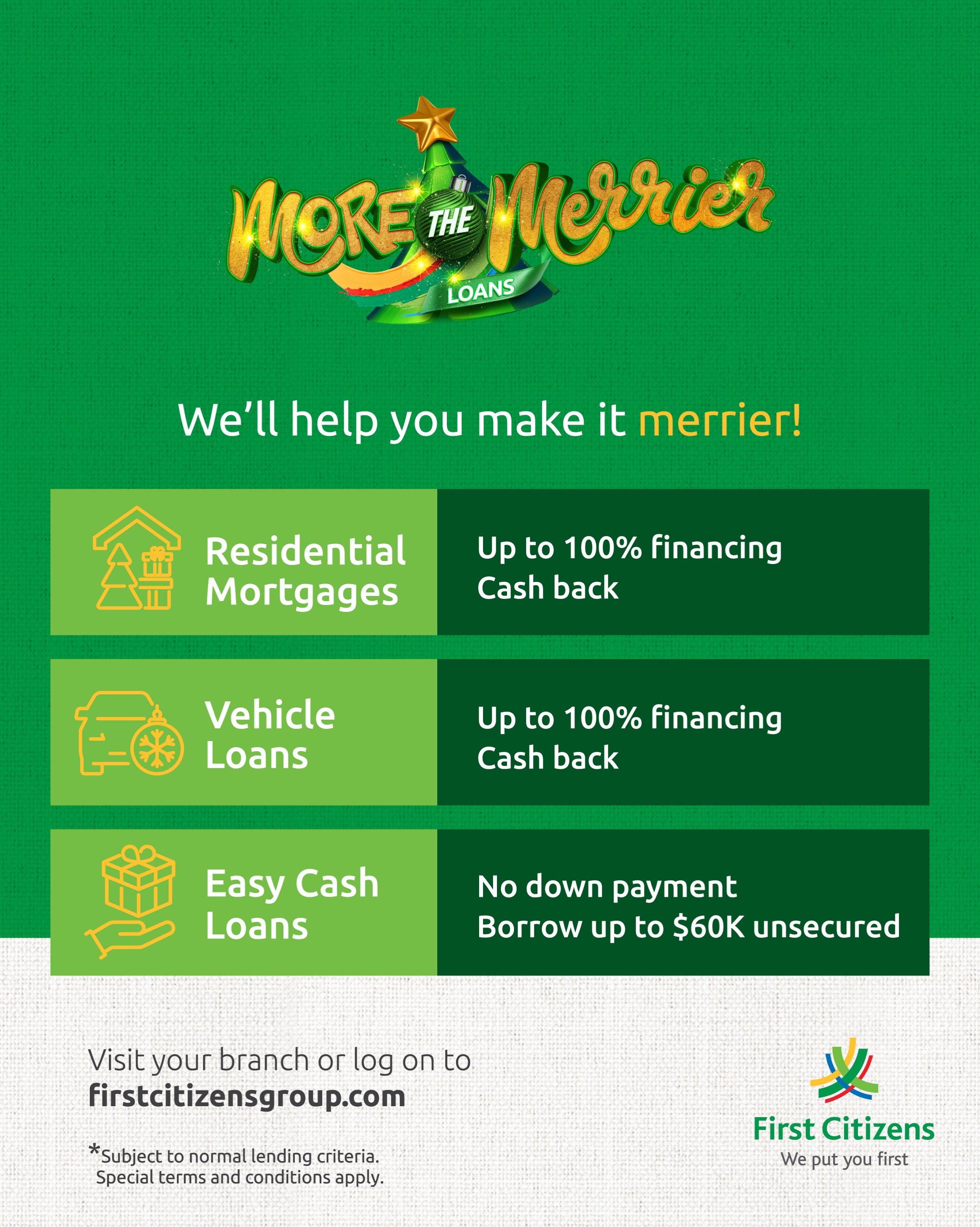 More the Merrier Loans – Christmas Financing from First Citizens