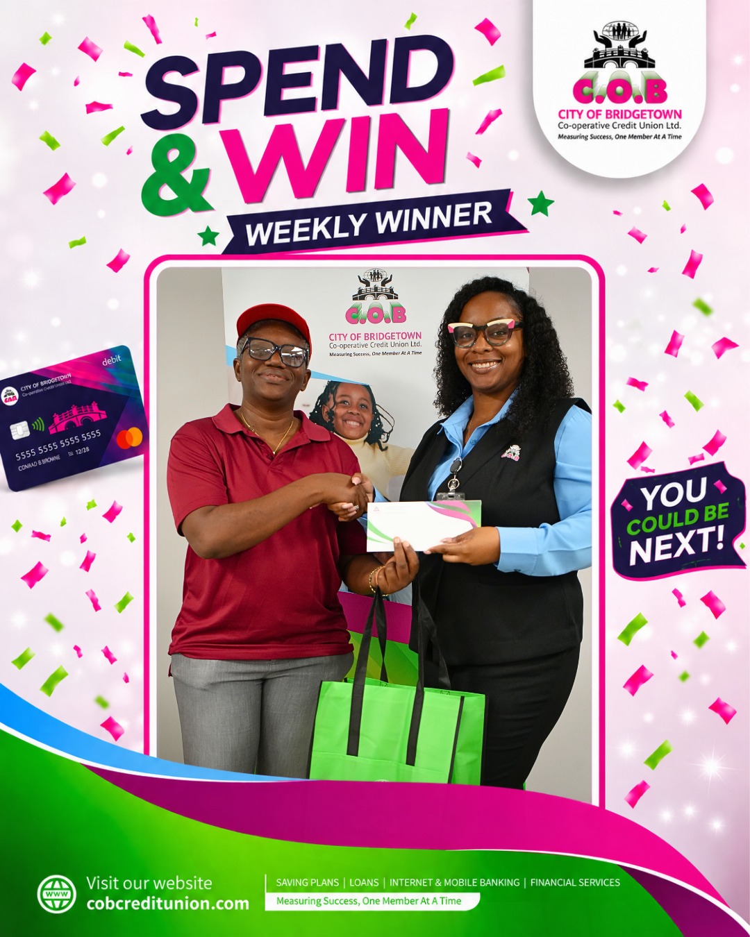 COB Credit Union Spend & Win Debit Mastercard Promotion