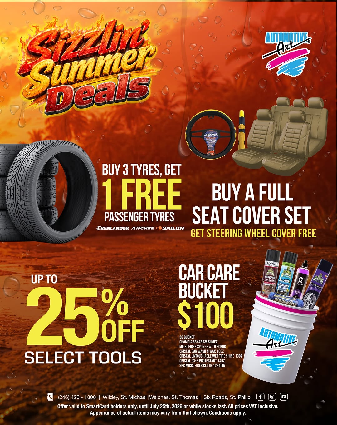 Automotive Art Sizzlin' Summer Deals – Up to 25% Off Tyres, Tools, Wiper Sets & More