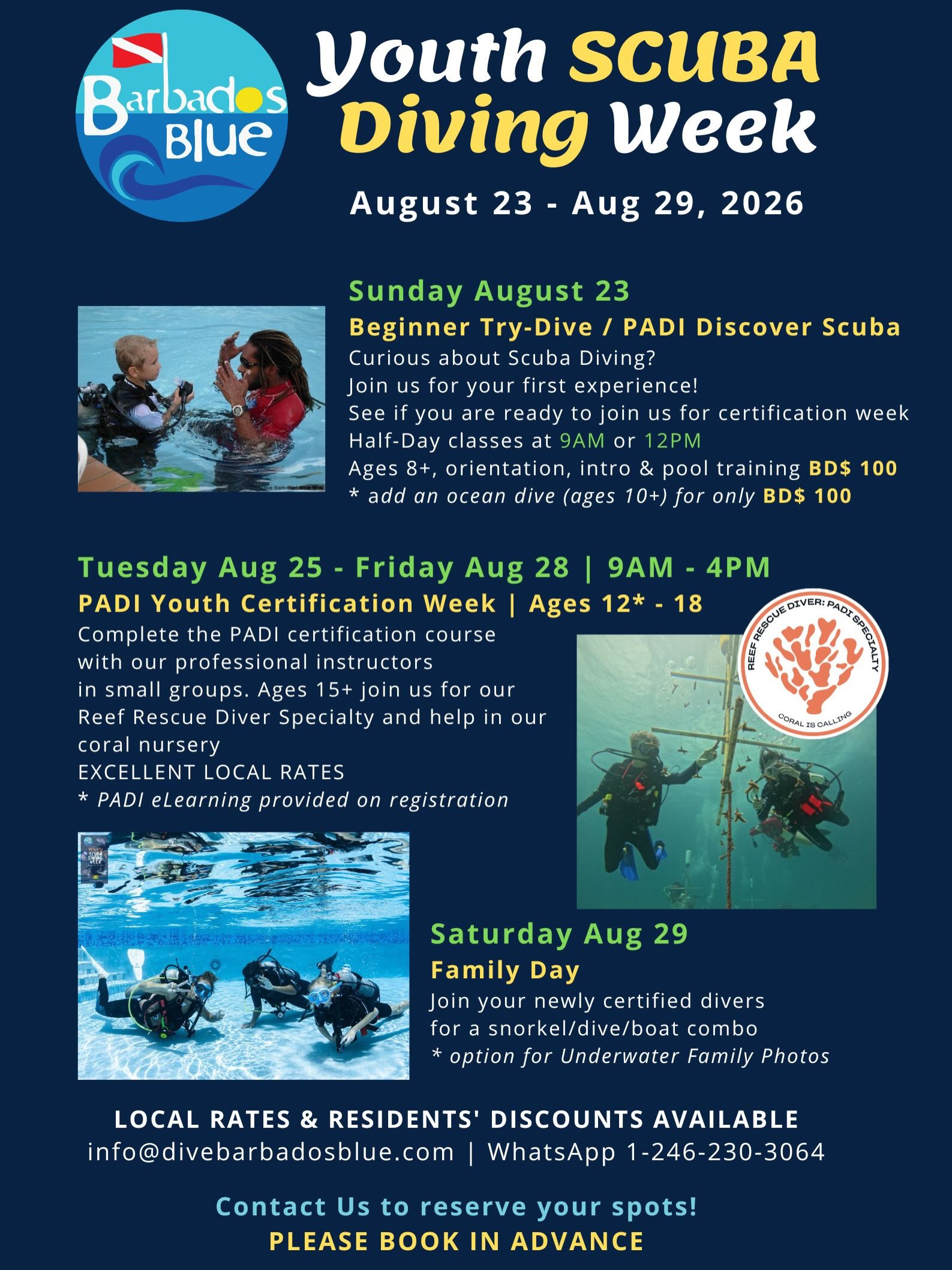 Youth Scuba Diving Week – Local Discounts & Free Underwater Photos