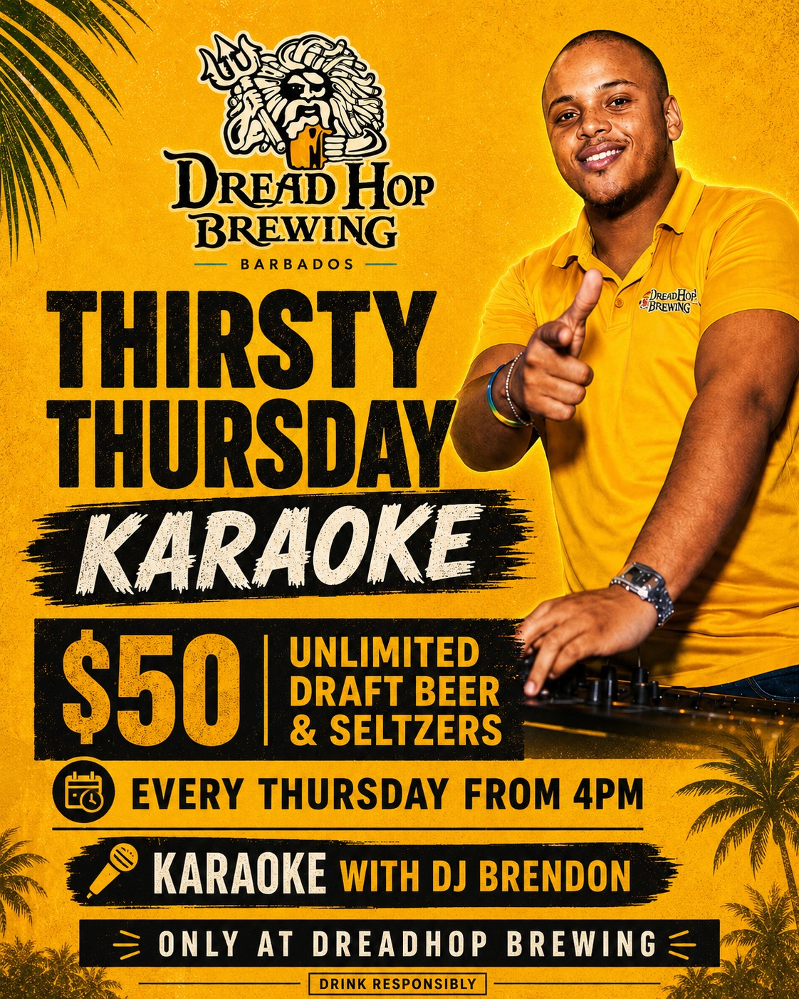Thirsty Thursday Karaoke Night – $50 Unlimited Draft Beer & Seltzers at DreadHop Brewing