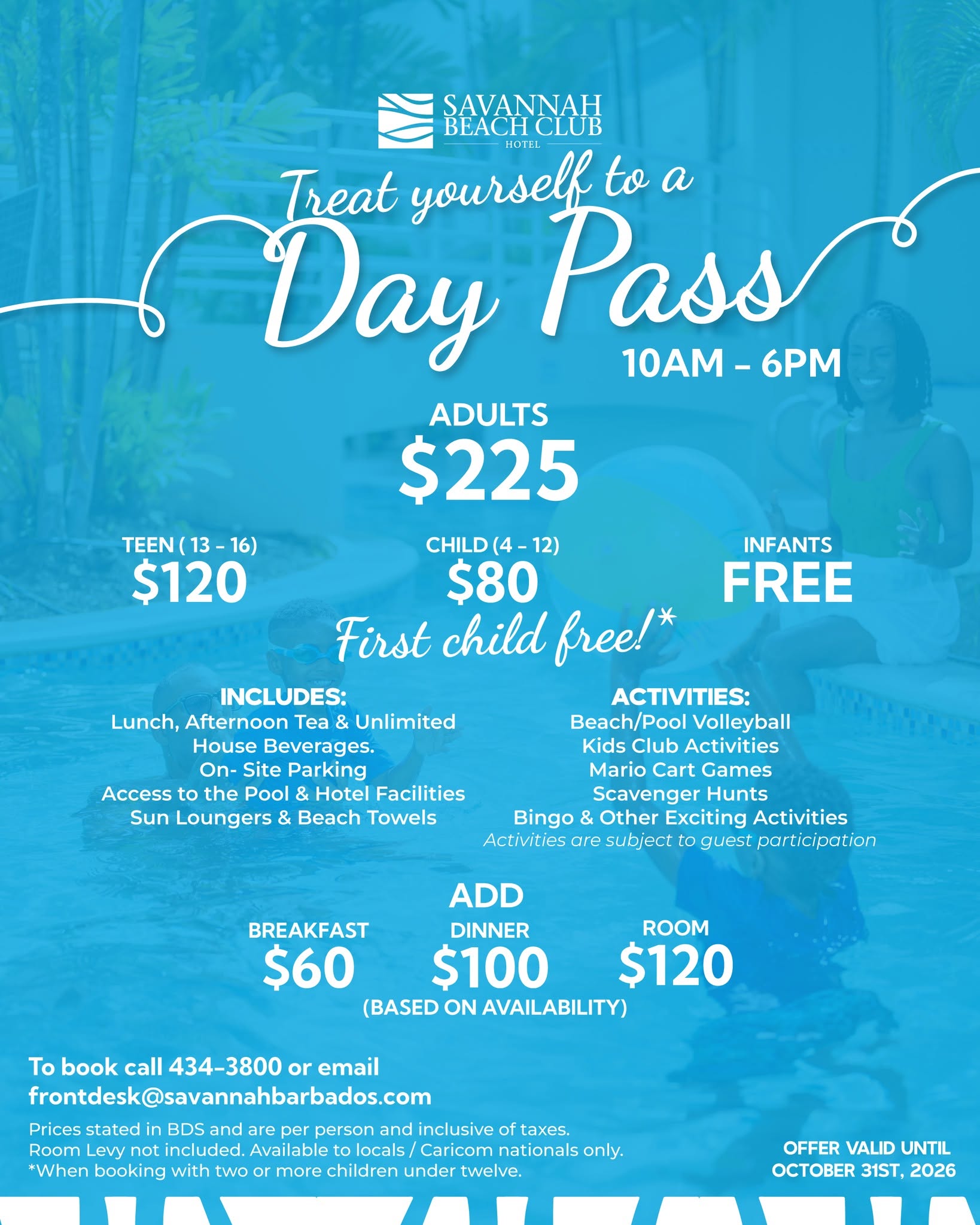 Summer Staycation at Savannah Beach Club – From $360 BDS per night