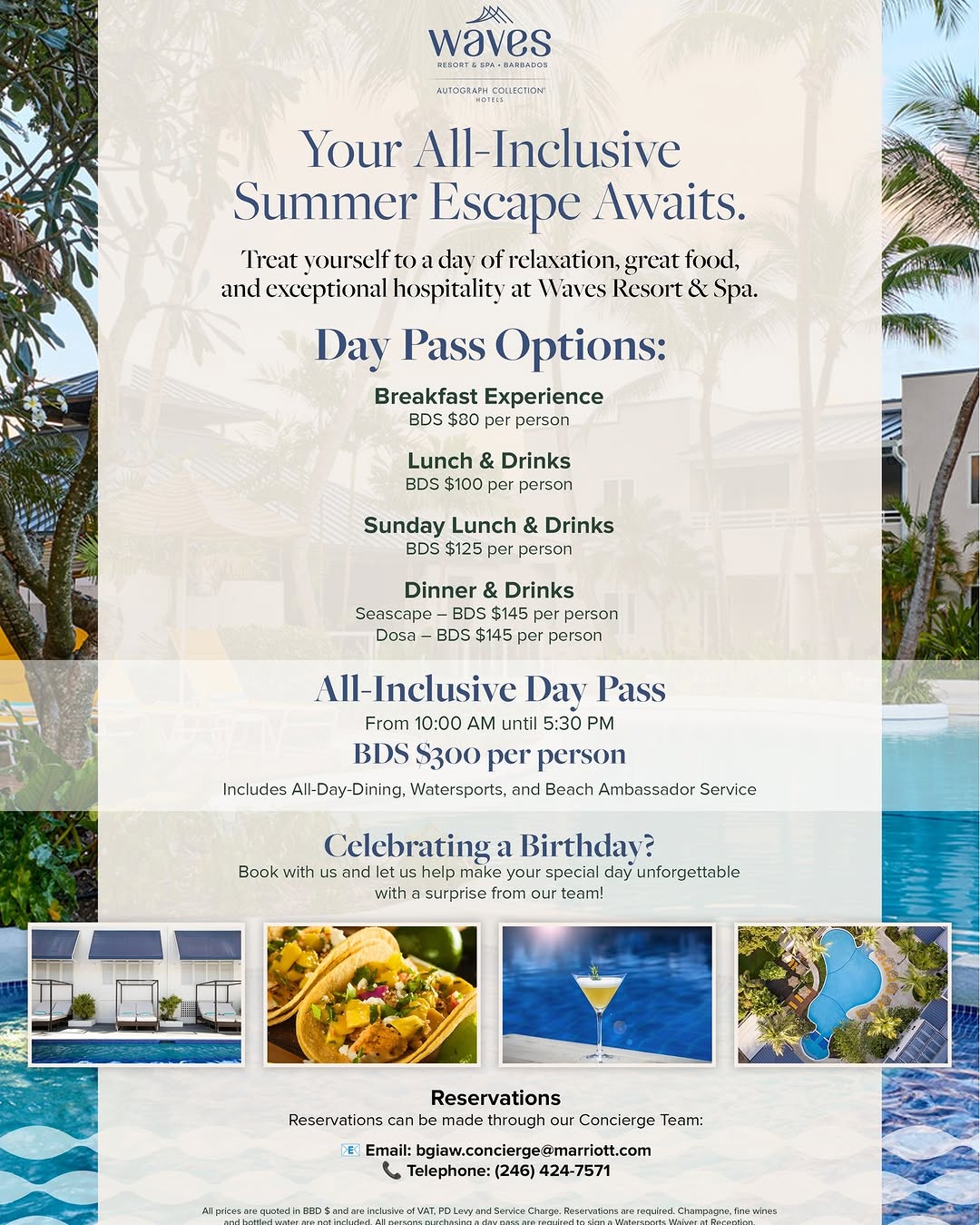 Waves Resort & Spa – All-Inclusive Summer Day Pass Options