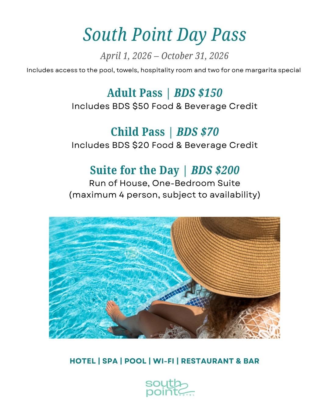 South Point Hotel Day Pass – Pool, Suite & F&B Credits (April–October 2026)