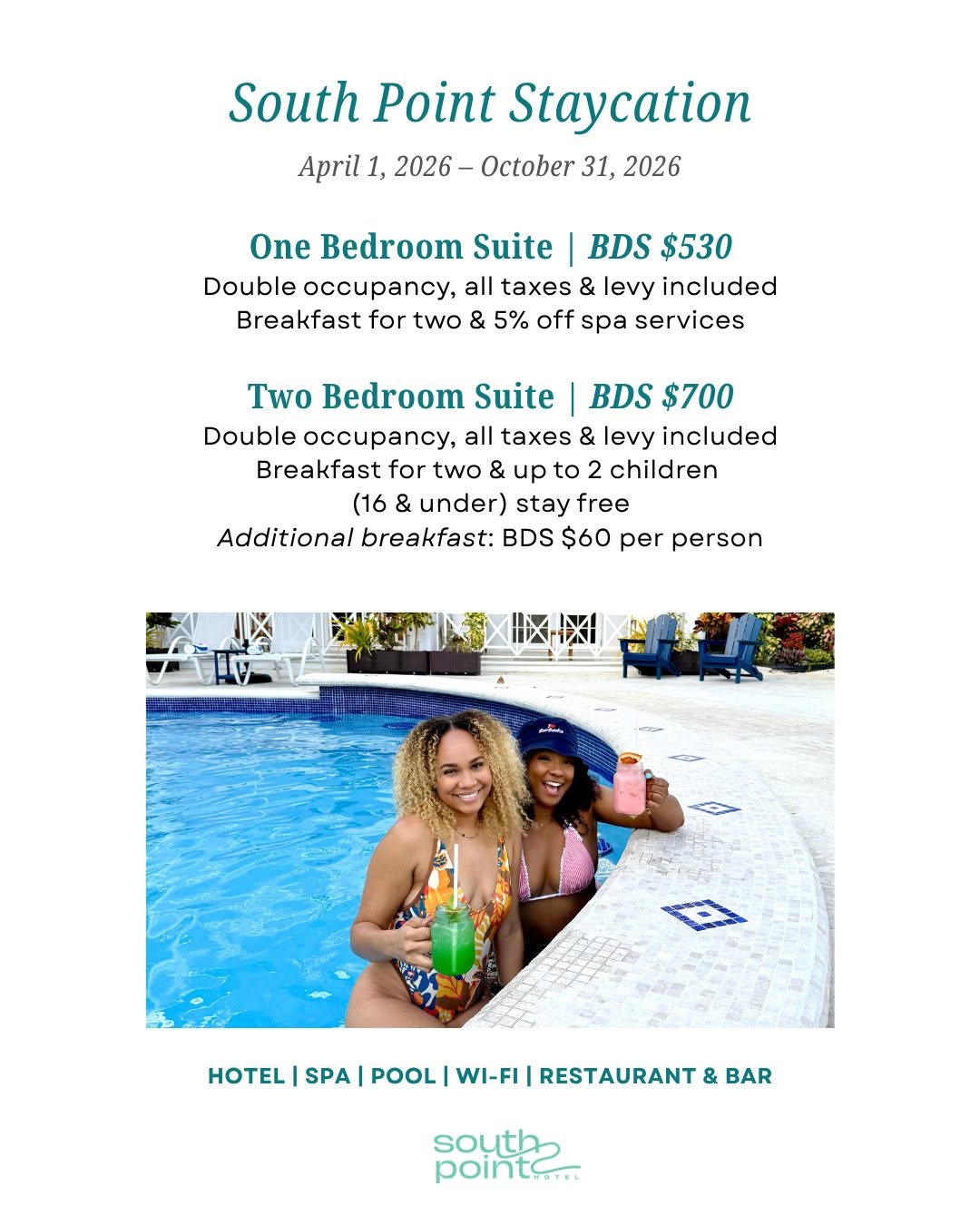 South Point Staycation Package – From BDS $530/Night (April–October 2026)