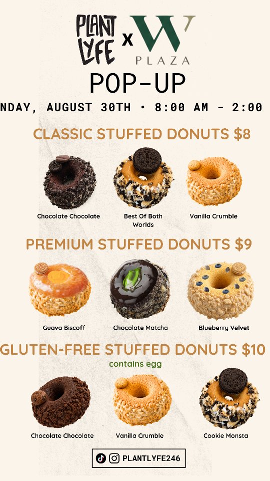 Plant Lyfe x W Plaza Pop-Up – Stuffed Donuts, Vegan Treats & More