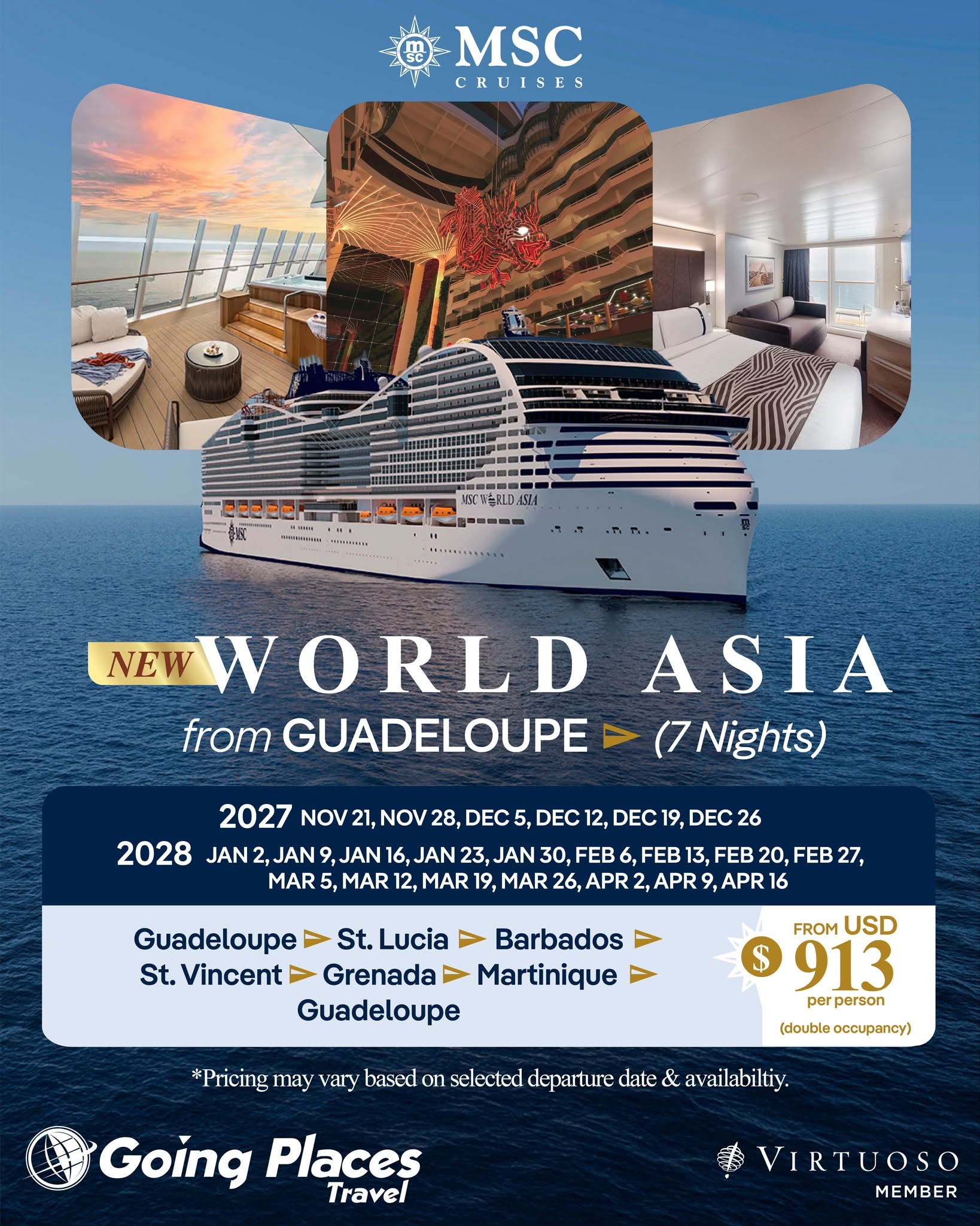 MSC World Asia – 7-Night Caribbean Cruise from USD $913 per person