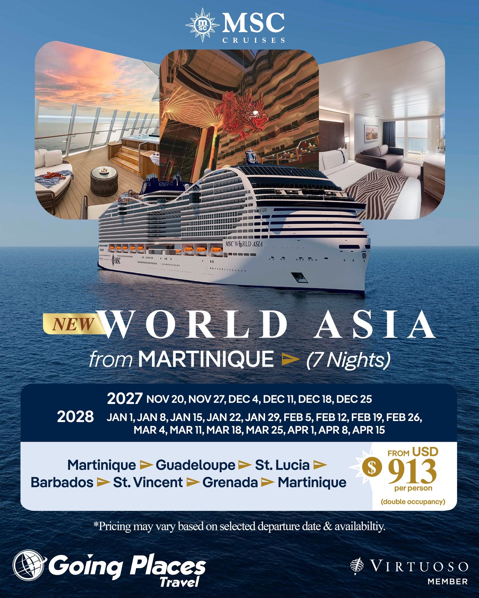 MSC World Asia – 7-Night Caribbean Cruise from USD $913 per person