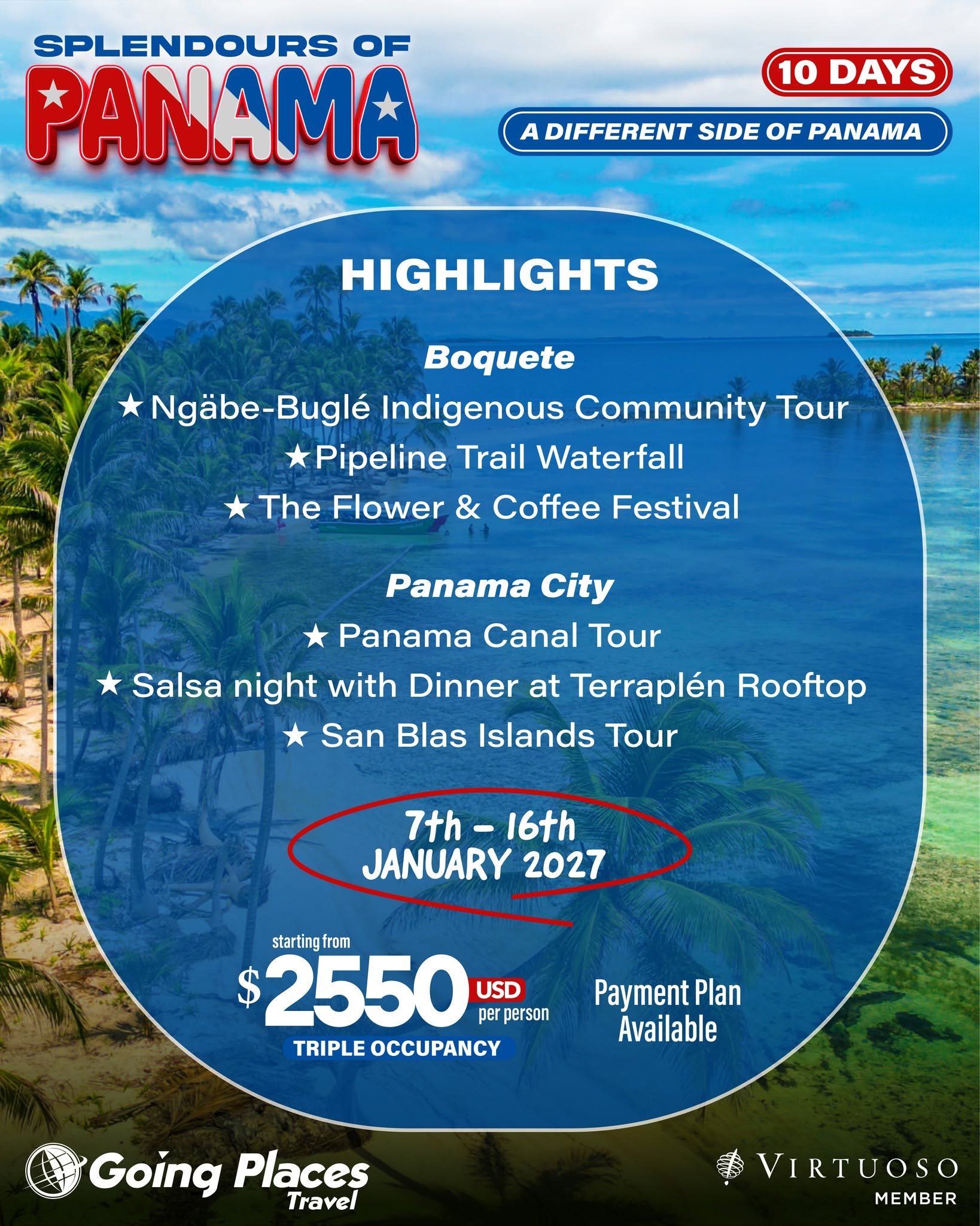 Splendours of Panama – 10-Day Package from Barbados (Jan 7–16, 2027)
