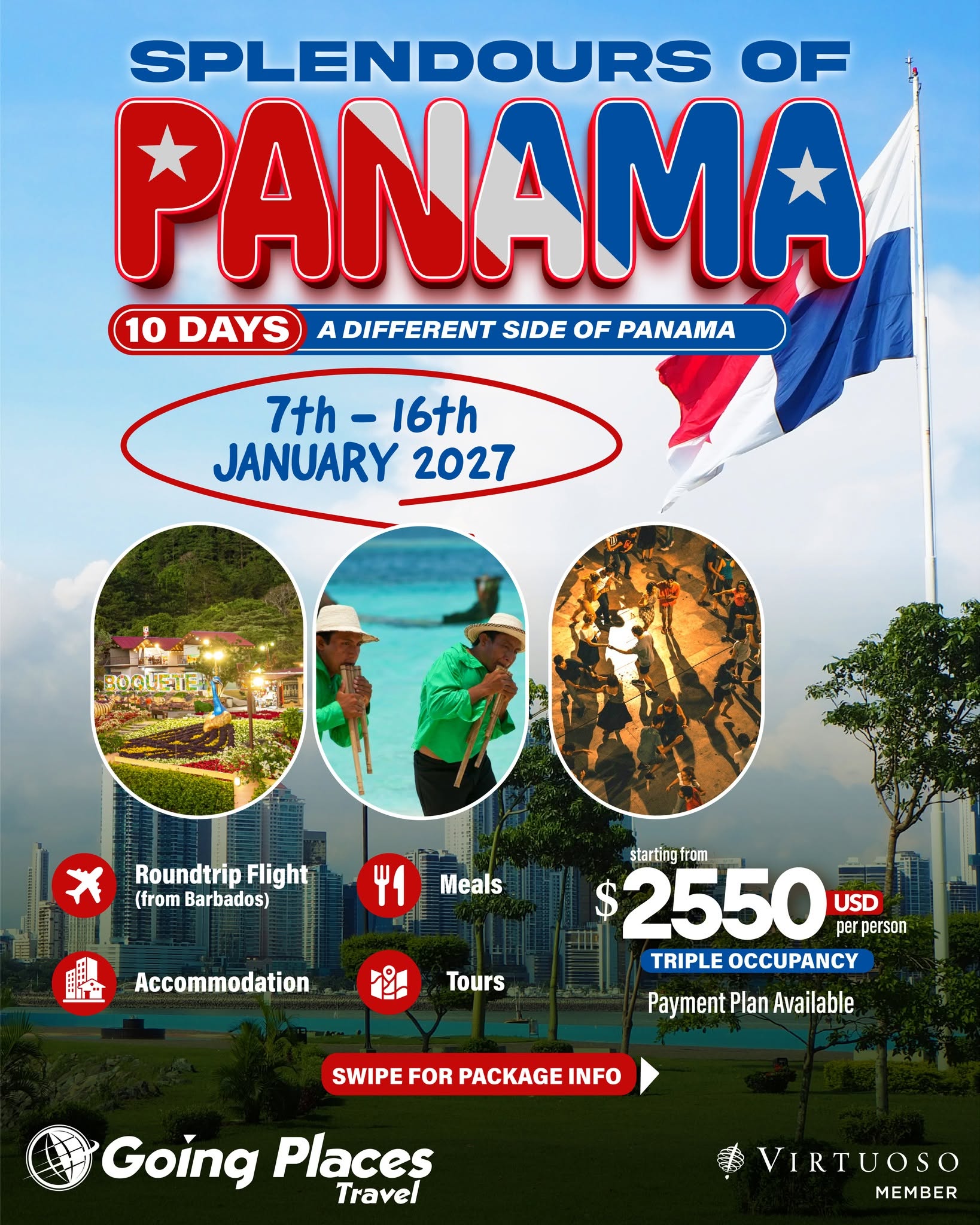 Splendours of Panama – 10-Day Package from Barbados (Jan 7–16, 2027)