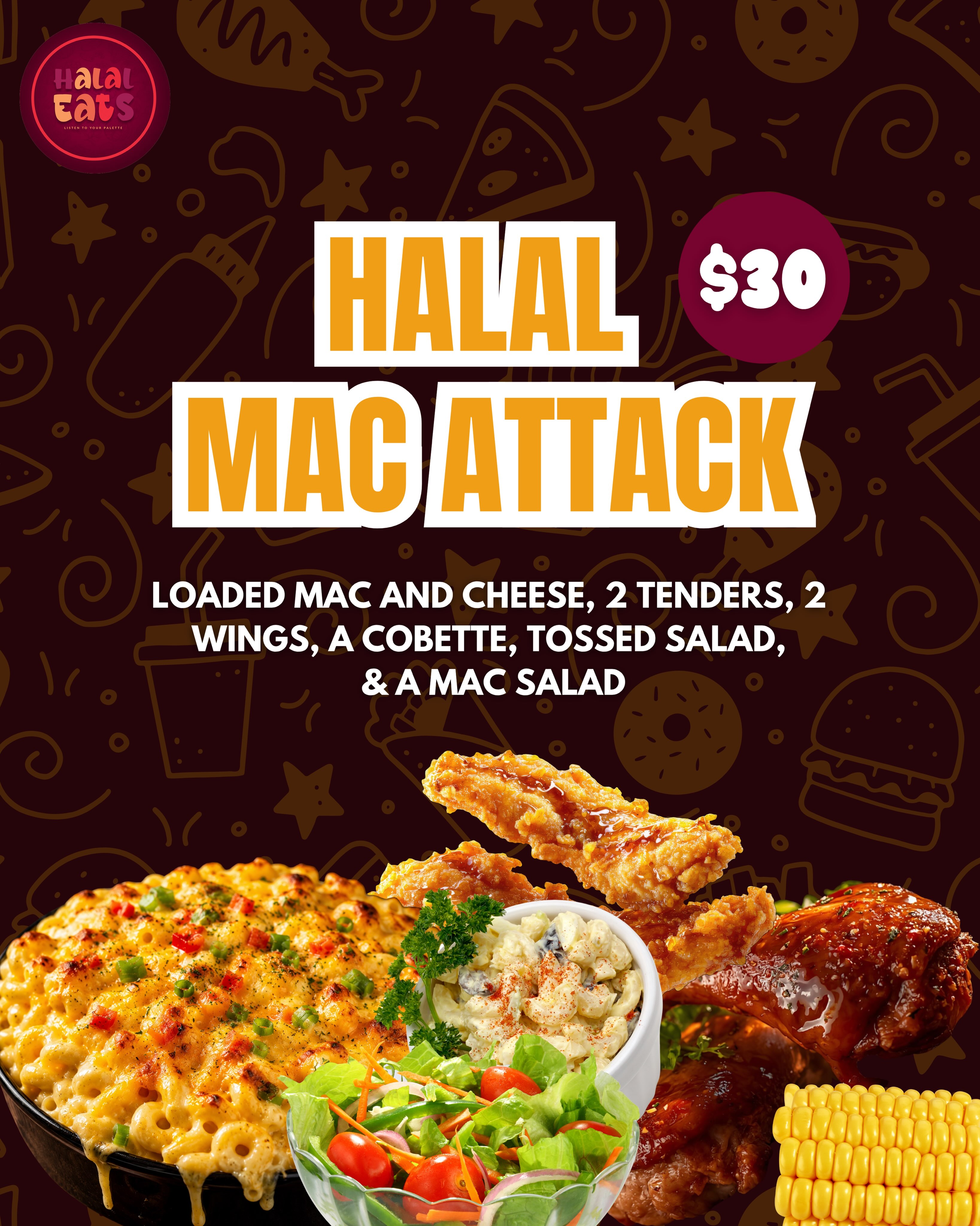 Halal Mac Attack Combo Box – $30