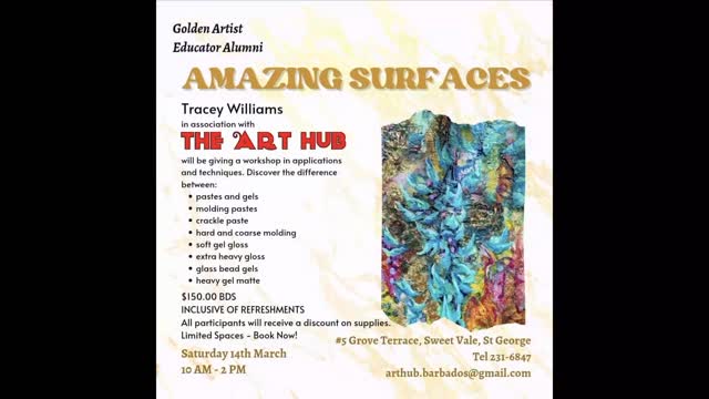 Amazing Surfaces Workshop with Tracey Williams at The Art Hub