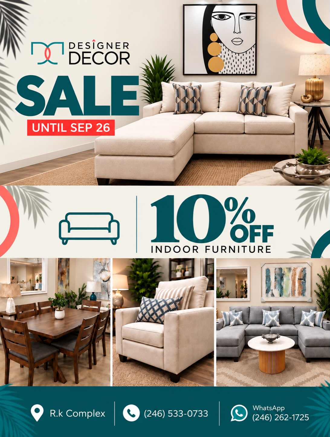 Designer Decor Sale – 10% Off Furniture & 15% Off Accessories & Mattresses