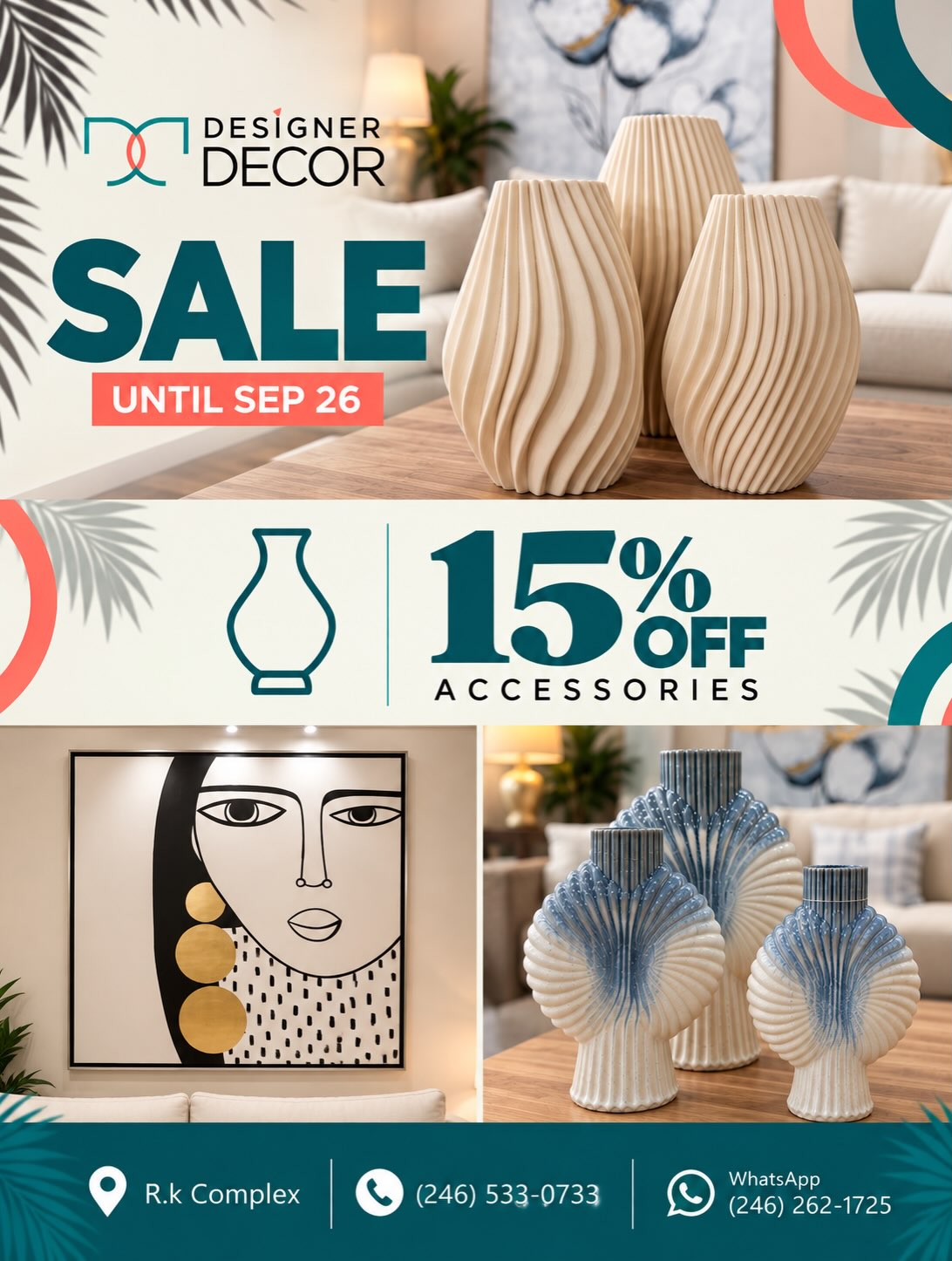 Designer Decor Sale – 10% Off Furniture & 15% Off Accessories & Mattresses
