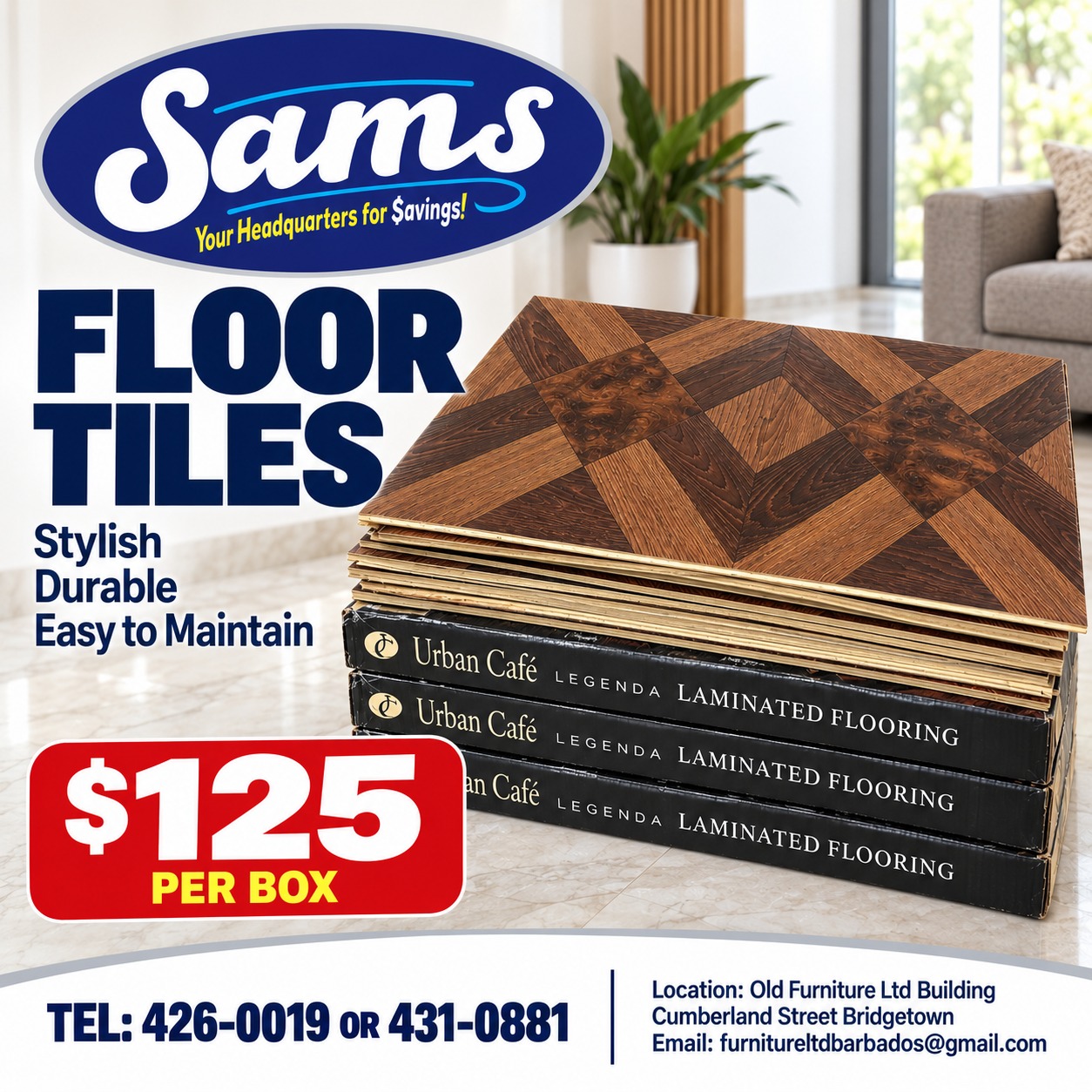 Sams Store – Floor Tiles $125 Per Box