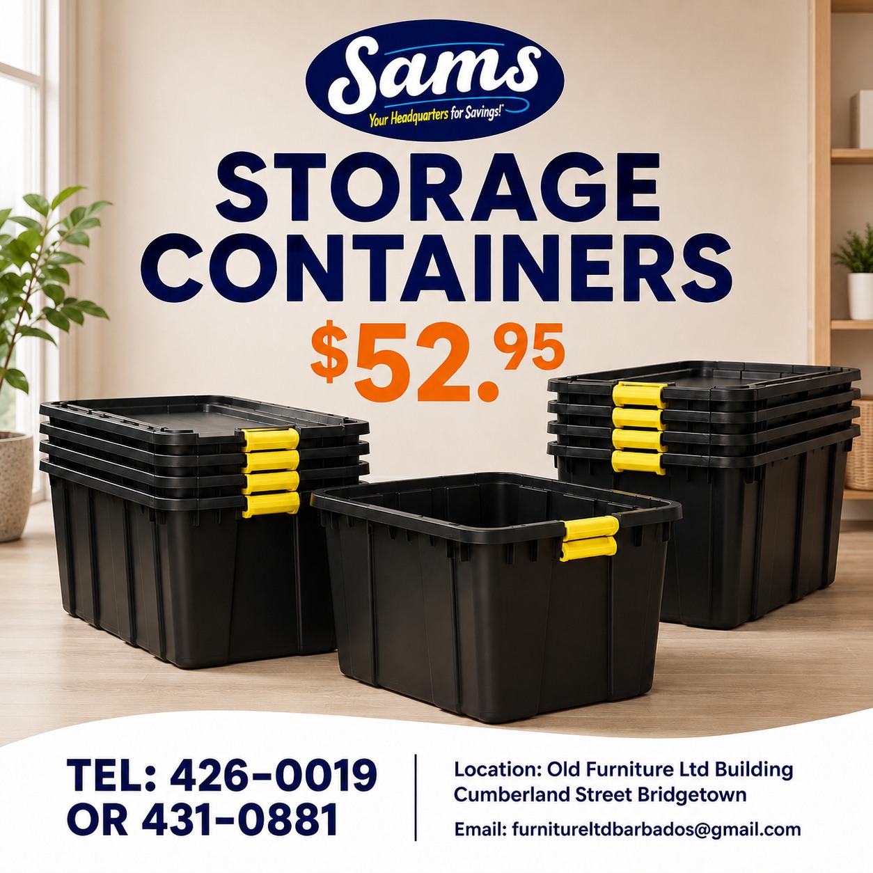 Storage Containers at $52.95 – Sams Store Barbados