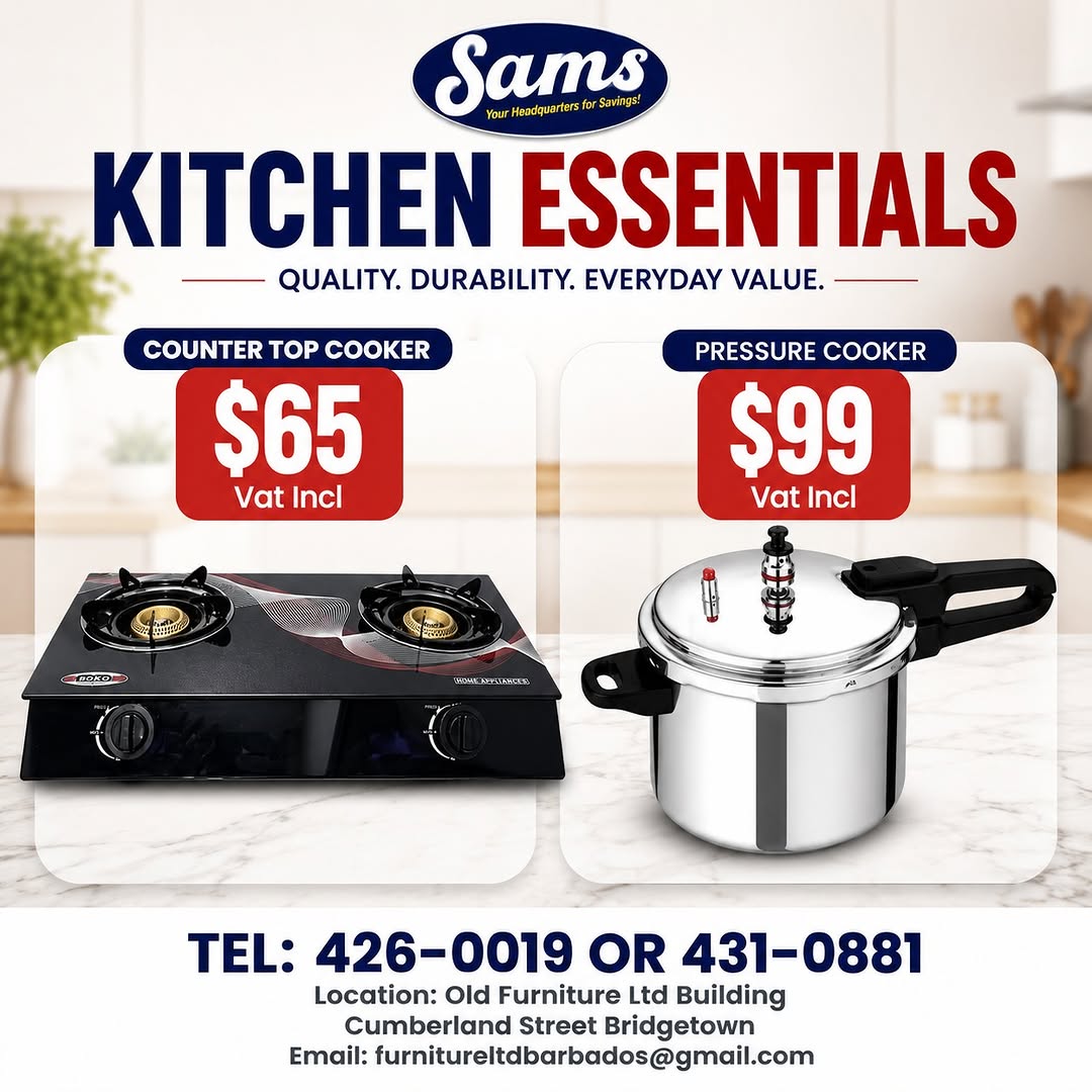 Sams Kitchen Essentials – Counter Top Cooker $65 & Pressure Cooker $99 (VAT Incl)