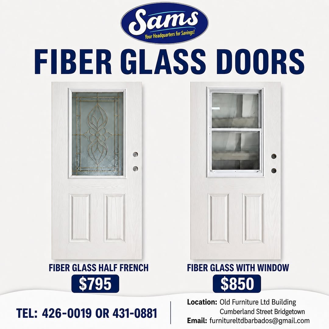 Sams Fiber Glass Doors – Half French $795 & With Window $850