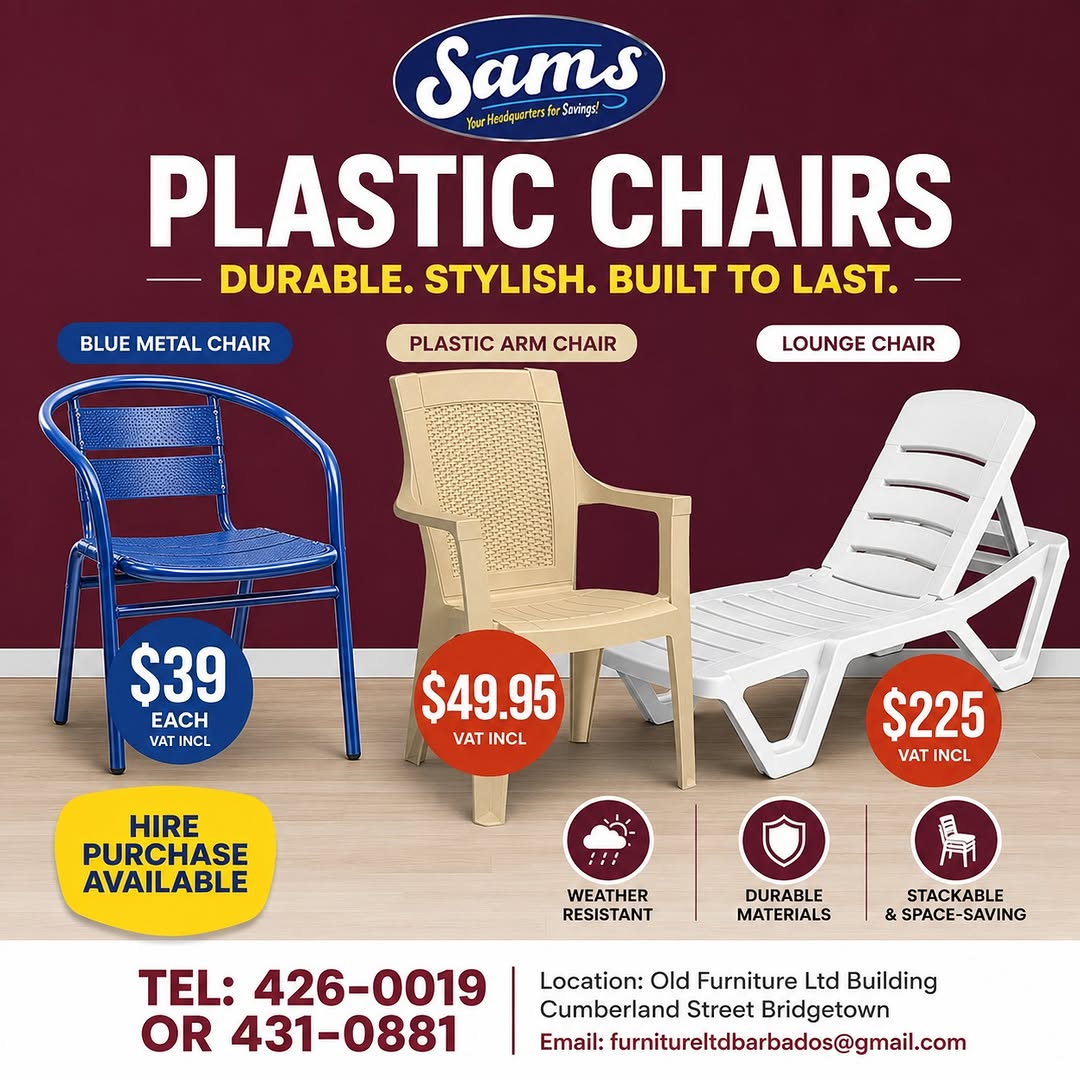 Sams Store Plastic Chairs Sale – From $39 Each (VAT Incl.)