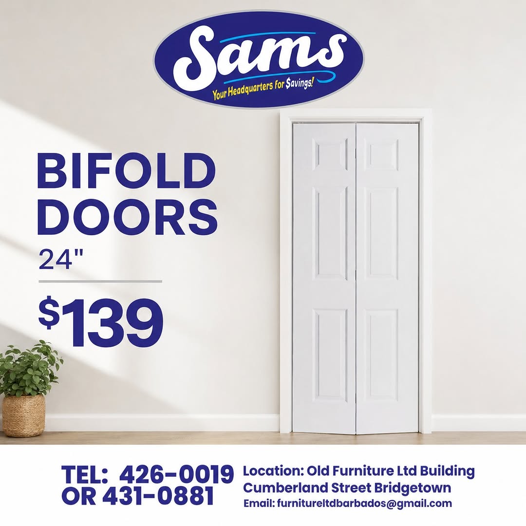 Bifold Doors 24" – $139 at Sams Store Barbados