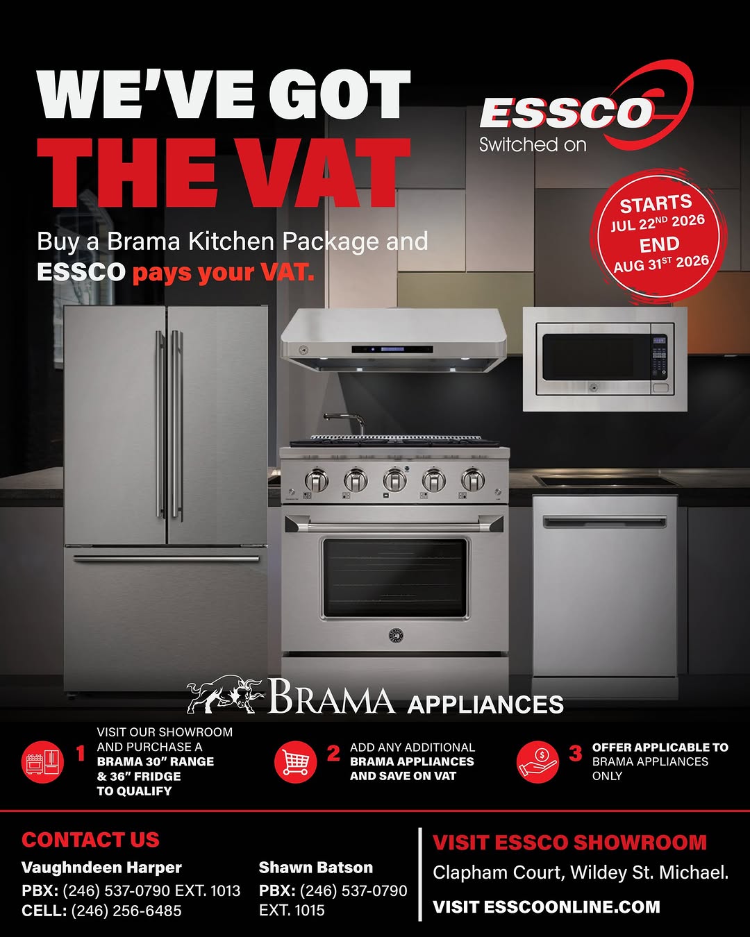ESSCO Pays Your VAT on Brama Kitchen Packages