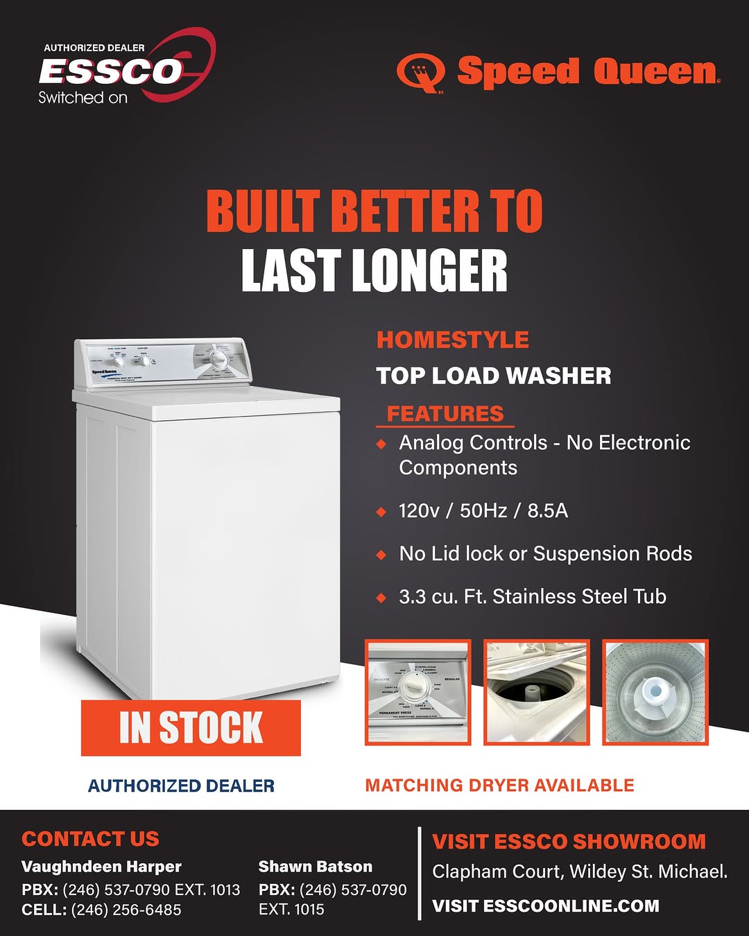 Speed Queen Homestyle Top Load Washer – $2,995 BBD