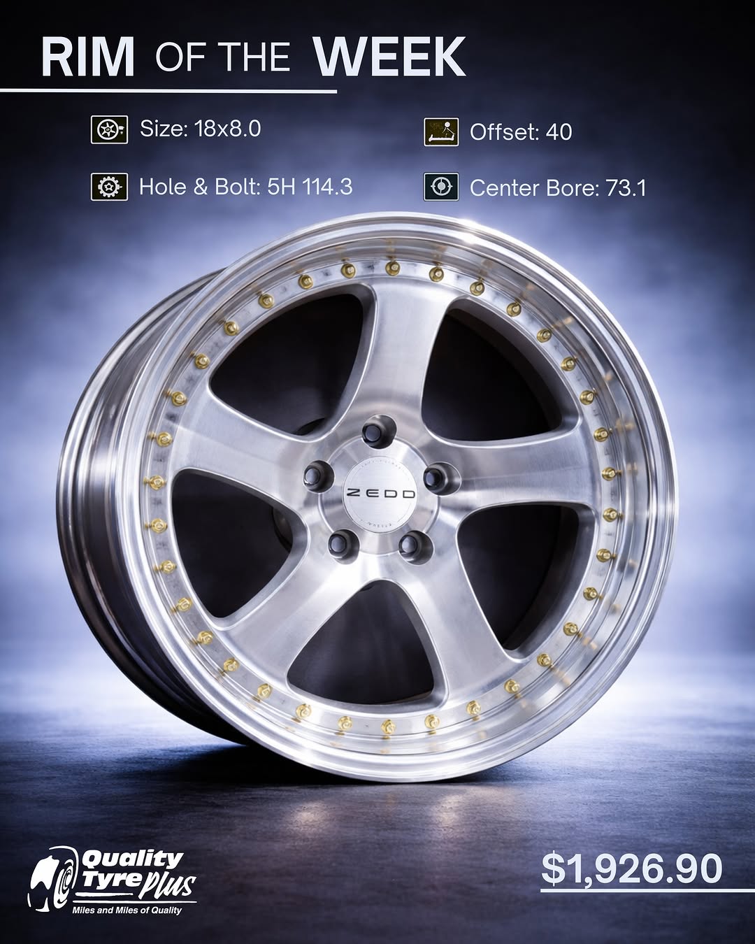 Rim of the Week – Zedd 18x8.0 Wheels at $1,926.90