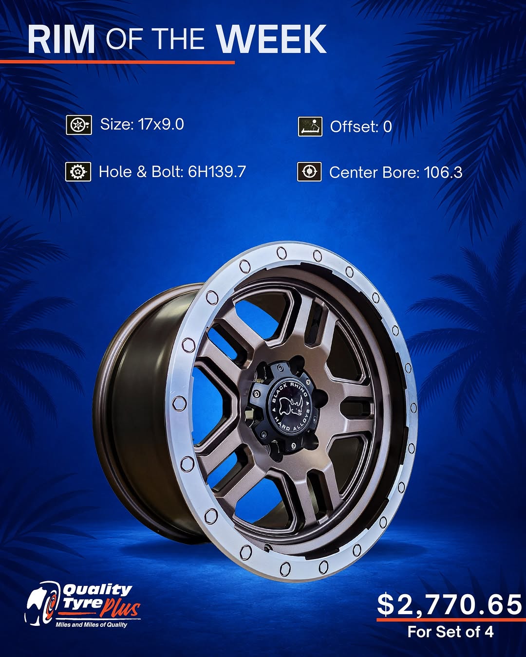 Rim of the Week – Black Rhino 17x9.0 Bronze Rims – $2,770.65 for Set of 4