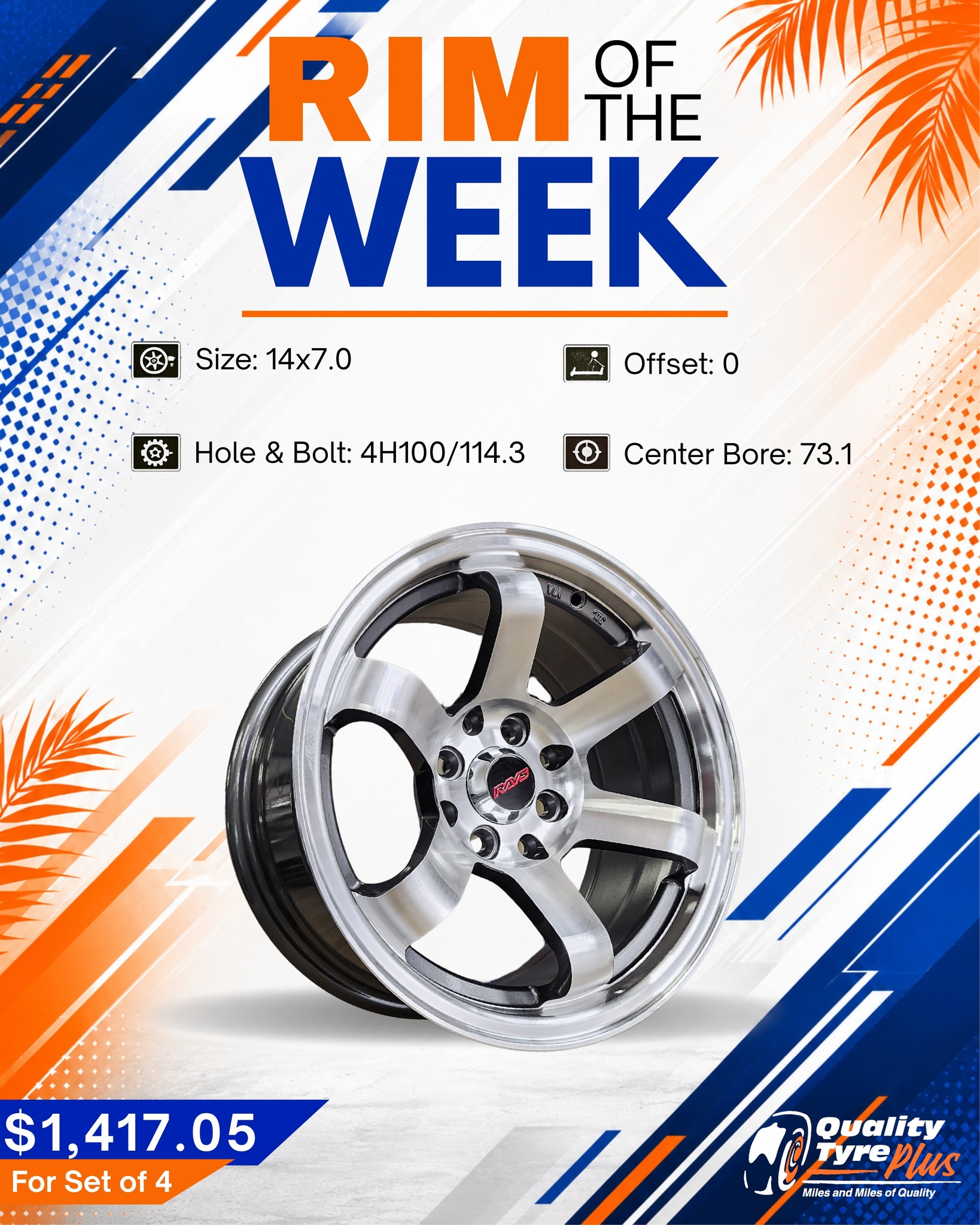 Rim of the Week – 14x7.0 Silver Rims Set of 4 for $1,417.05