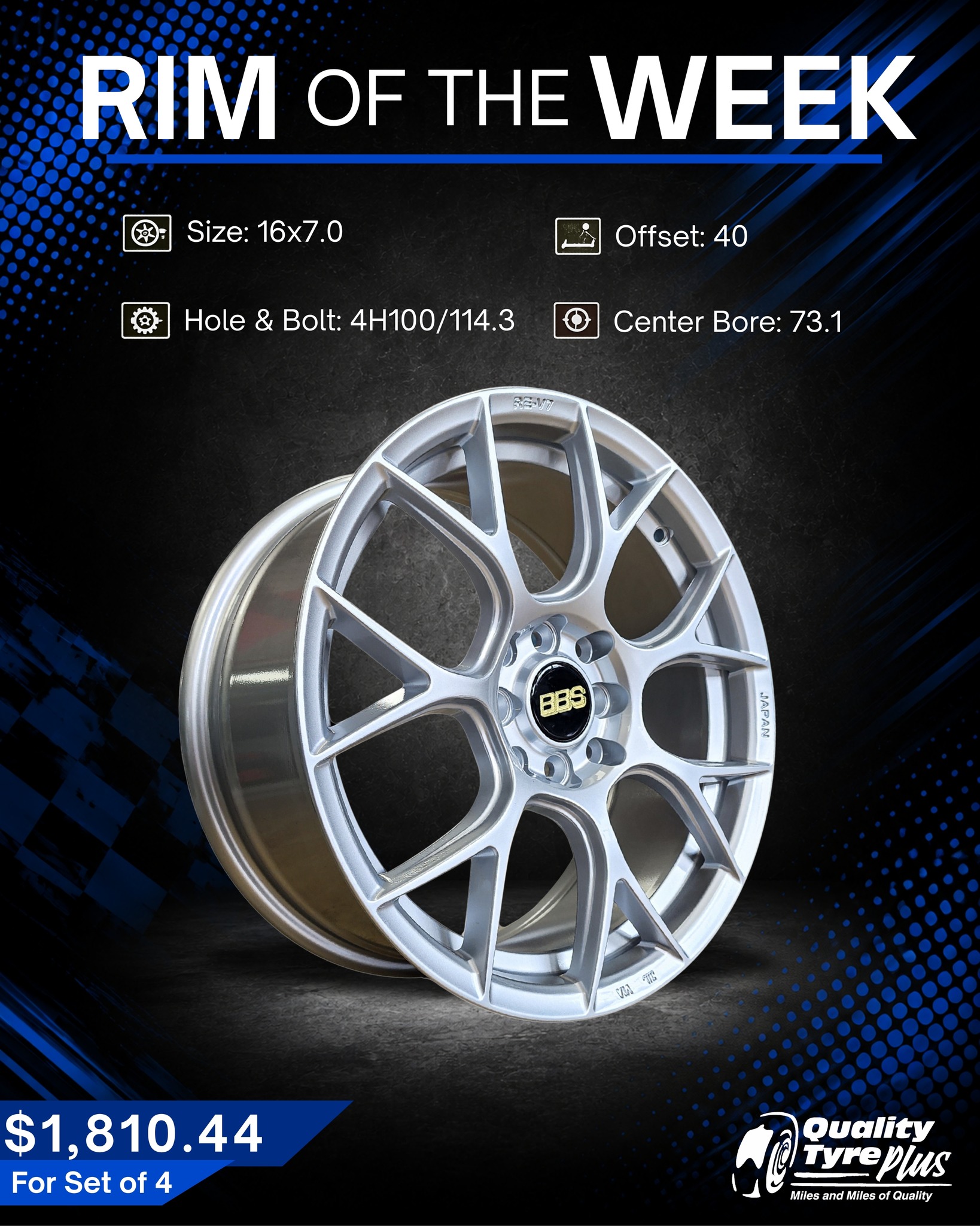 Rim of the Week – BBS 16x7.0 Silver Rims Set of 4 for $1,810.44