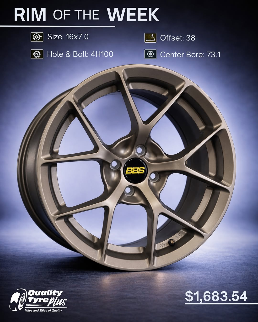 Rim of the Week – BBS 16x7.0 Alloy Rim at $1,683.54