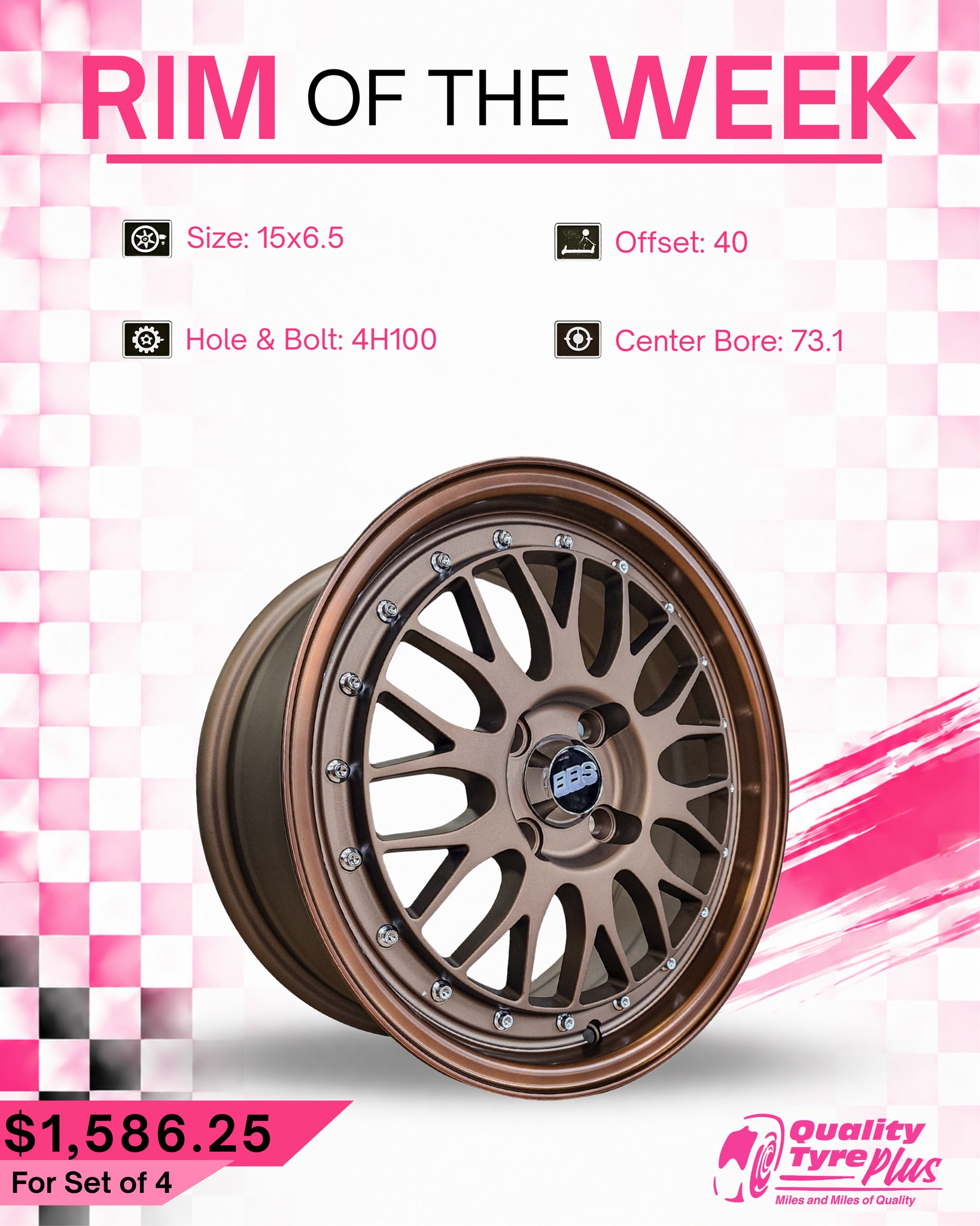 Rim of the Week: 15" Matte Bronze Rims - Set of 4 for $1,586.25