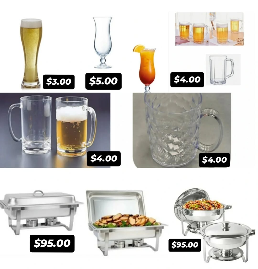 Acrylic Cups & Chafing Pan Sets - Rally Season Ready