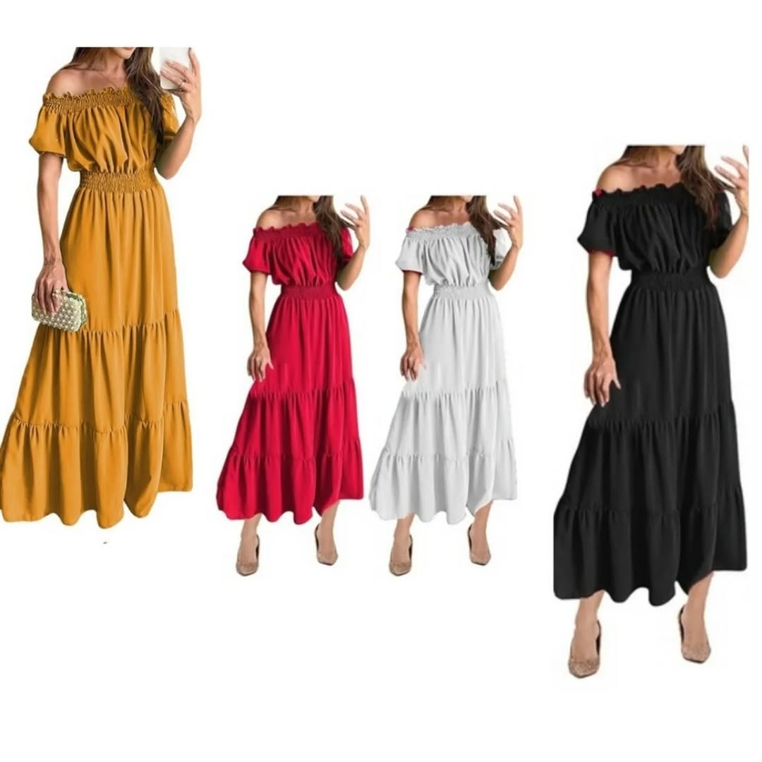 Ladies Off the Shoulder Maxi Dress - $40.00