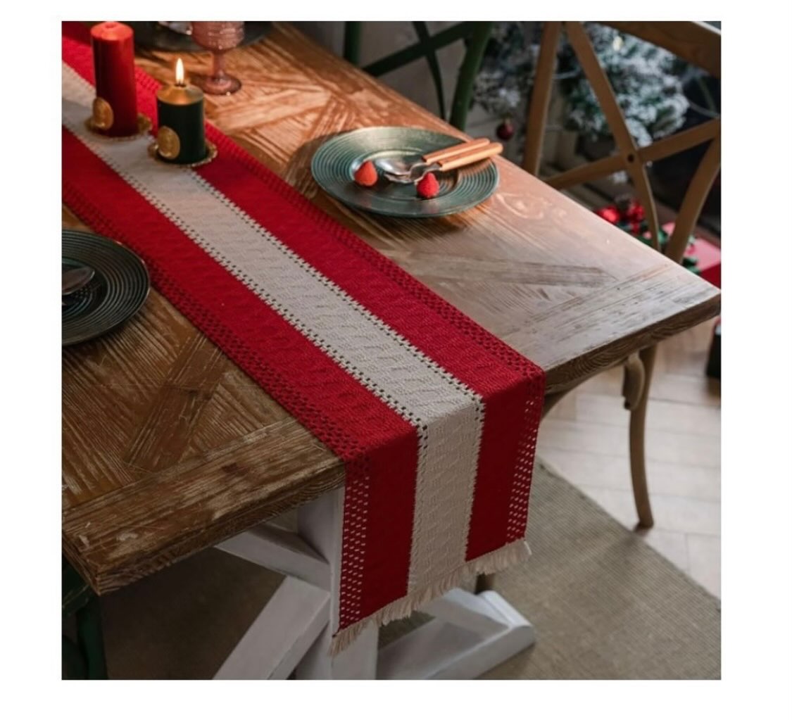 Boho Table Runner with Tassels – $20.00 at SAS Barbados