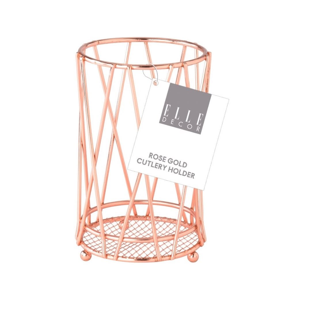 Elle Decor Rose Gold Cutlery Holder – $5.00 at SAS Barbados