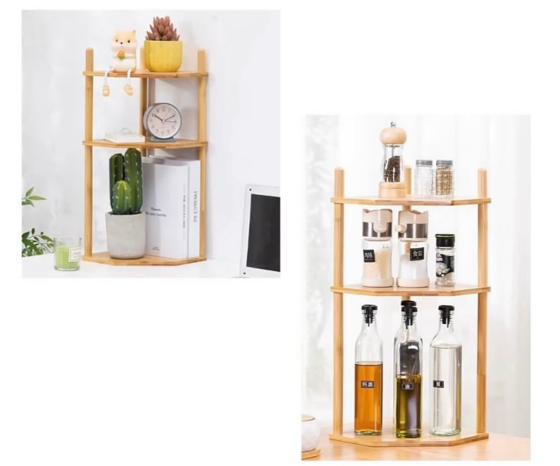 Multipurpose Bamboo 3 Tier Corner Rack – $25.00