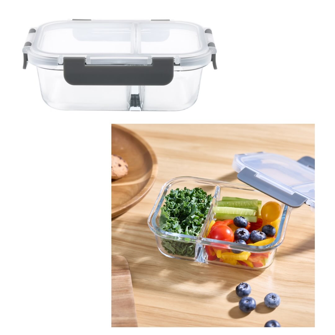Rectangle Glass Food Storage Container with Divider – Back in Stock from $12.00