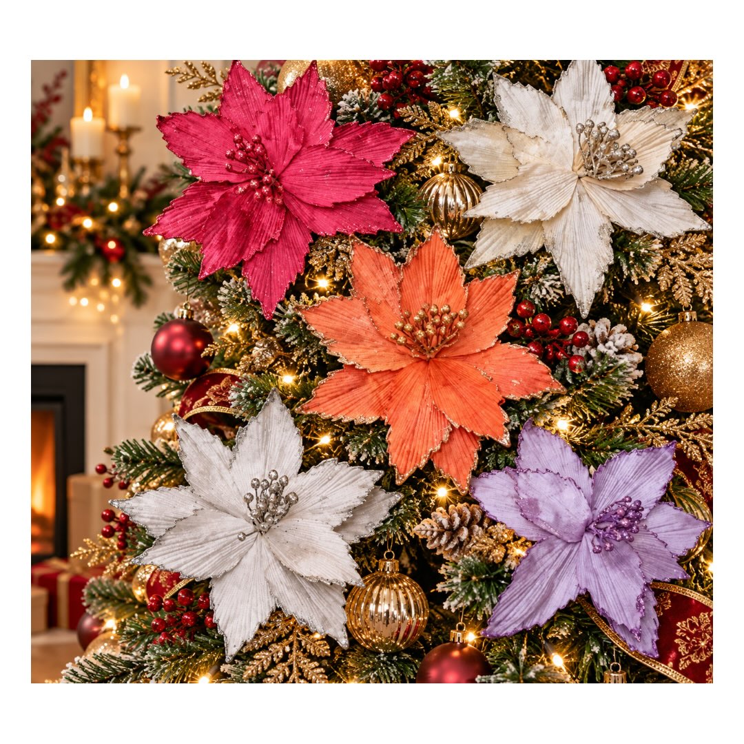 Single Poinsettia Christmas Decor – $3.00 Each at SAS
