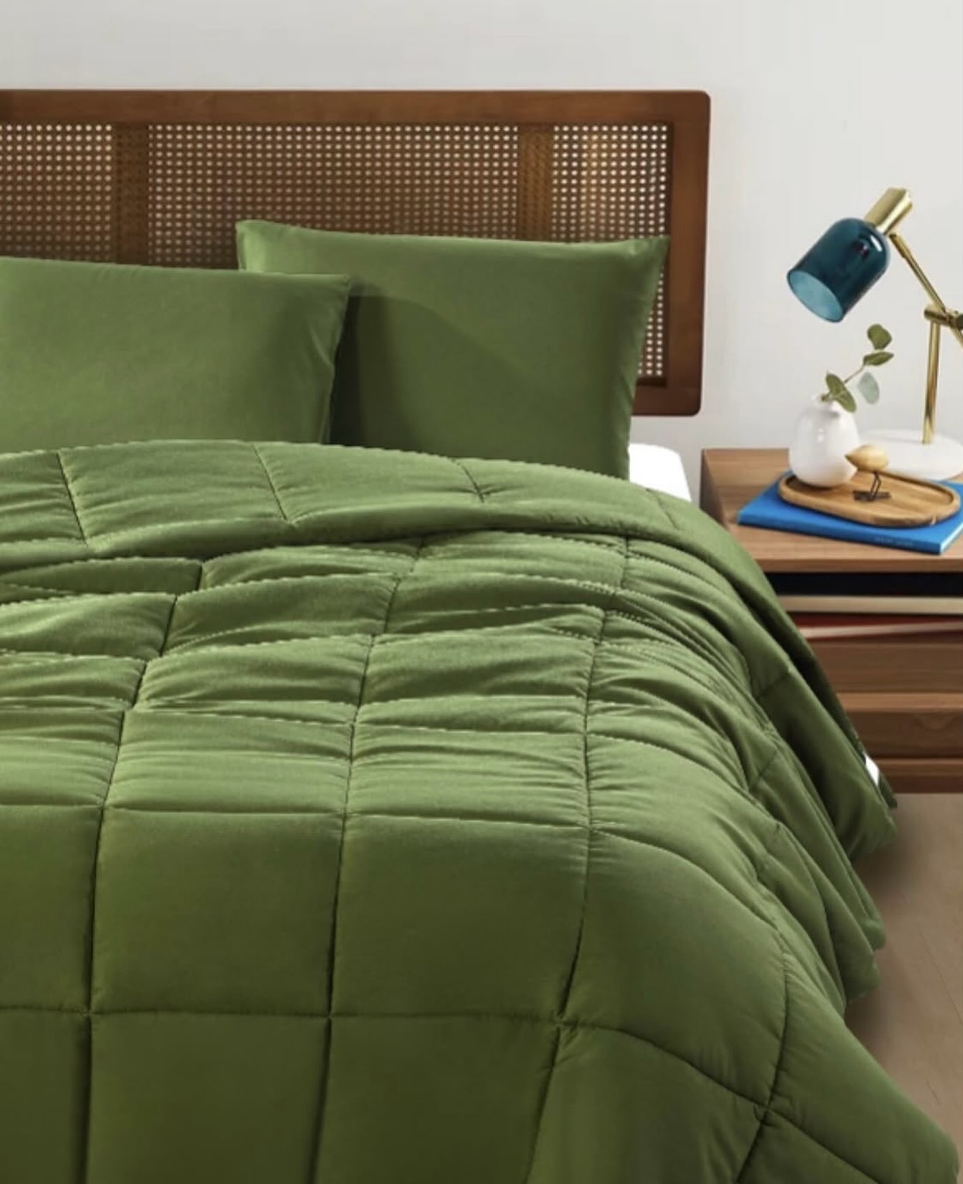 3pc Full Size Microfiber Comforter Set – Olive Green $75.00