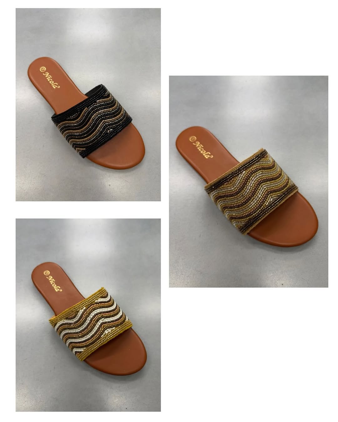 New Arrival: Ladies Beaded Slippers – $25.00 | 3 Colors | Sizes 6-11