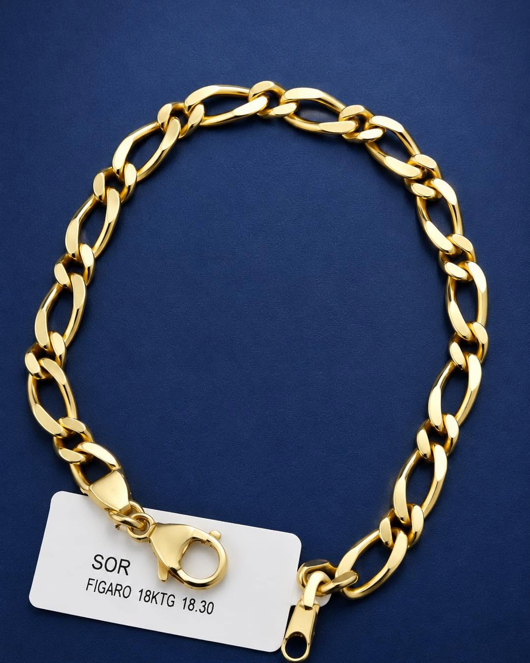 18KT Gold Figaro Bracelet – Was $5400, Now Only $3500 at CashWiz Warrens