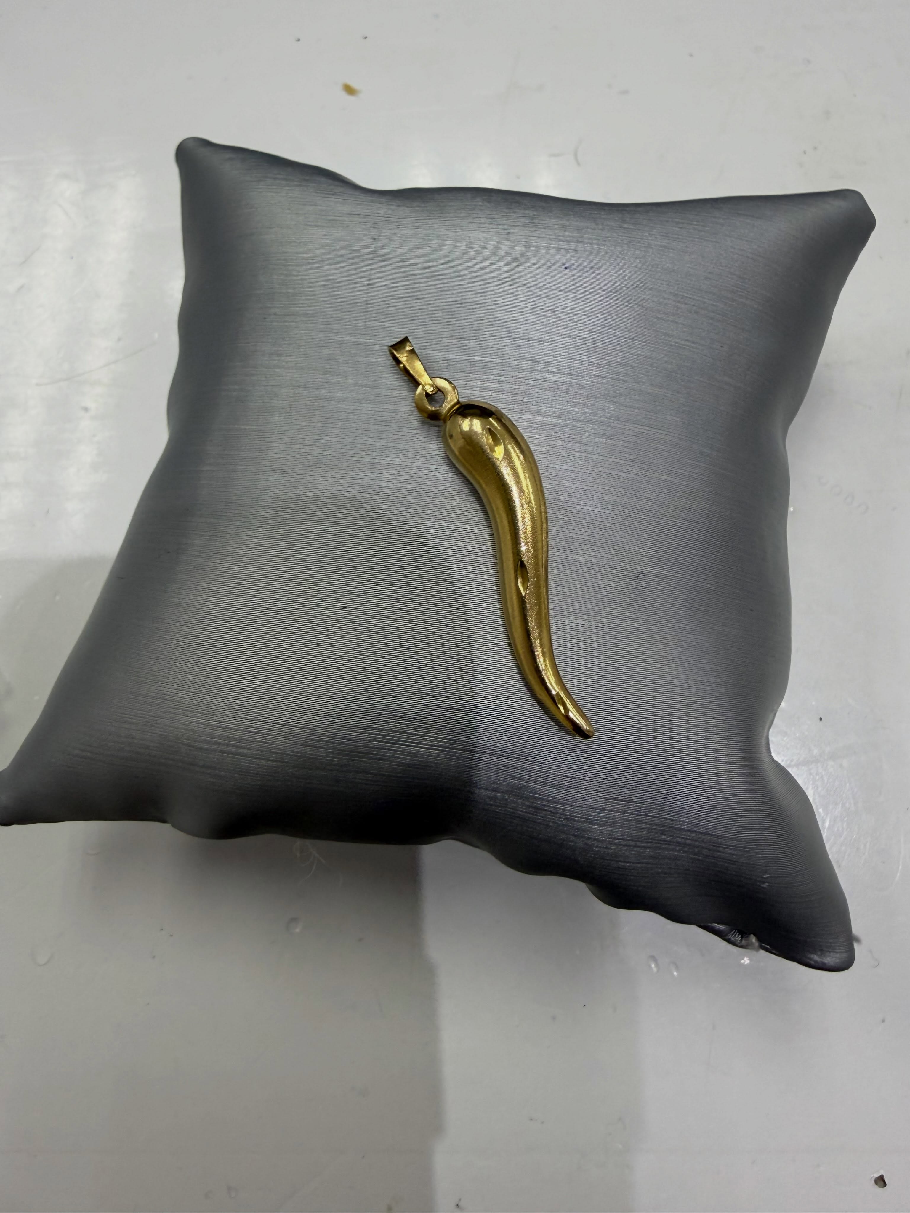 18KT Gold Italian Horn Pendant — $256.00 with Layaway Available